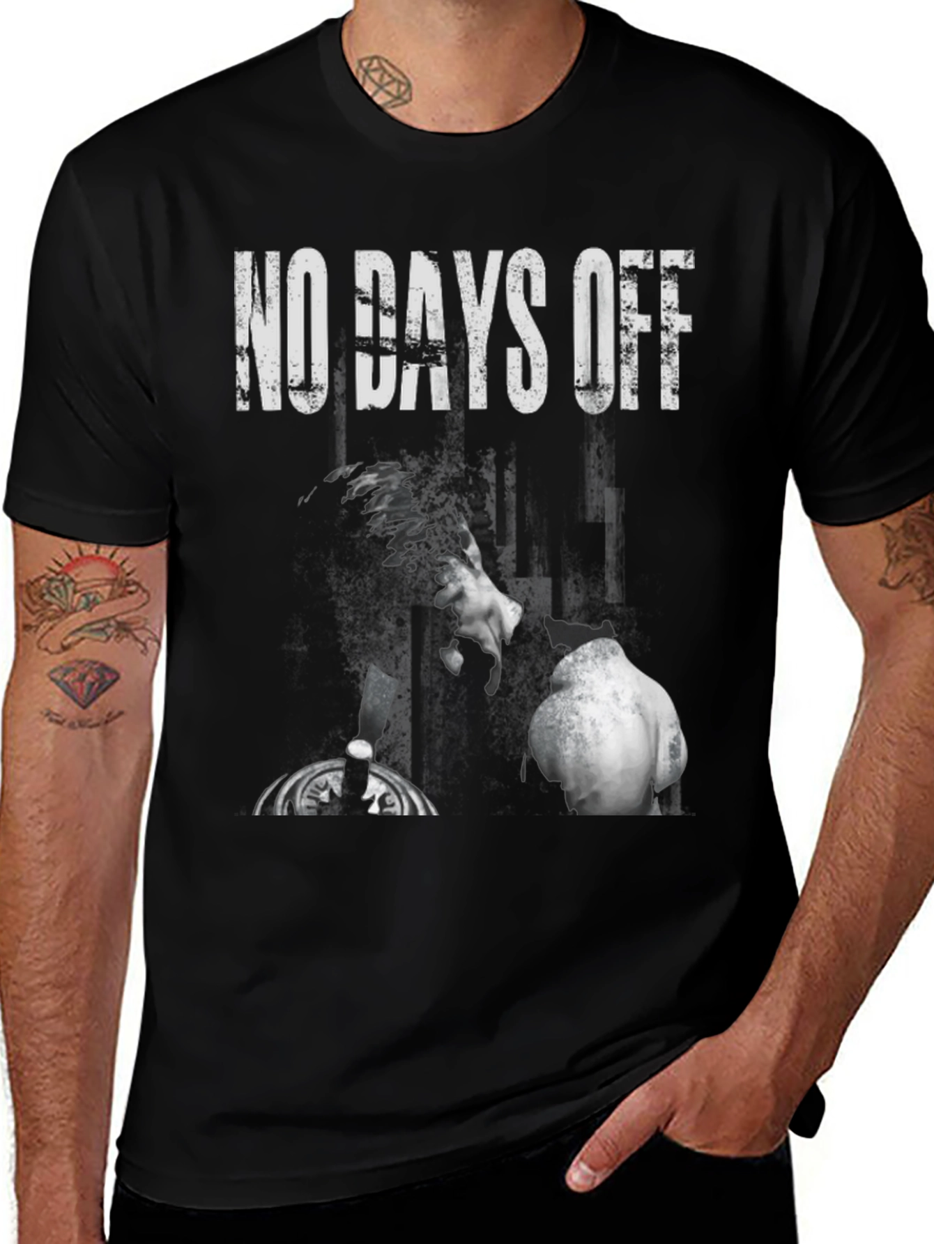 Variant 19 of No Days Off Graphic Print Tee - Gym & Fitness