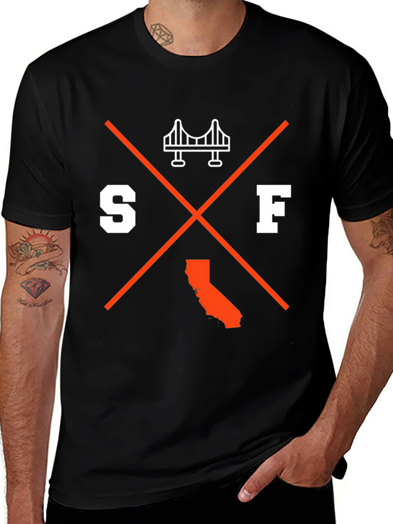 SF California Bridge Graphic Tee - Black