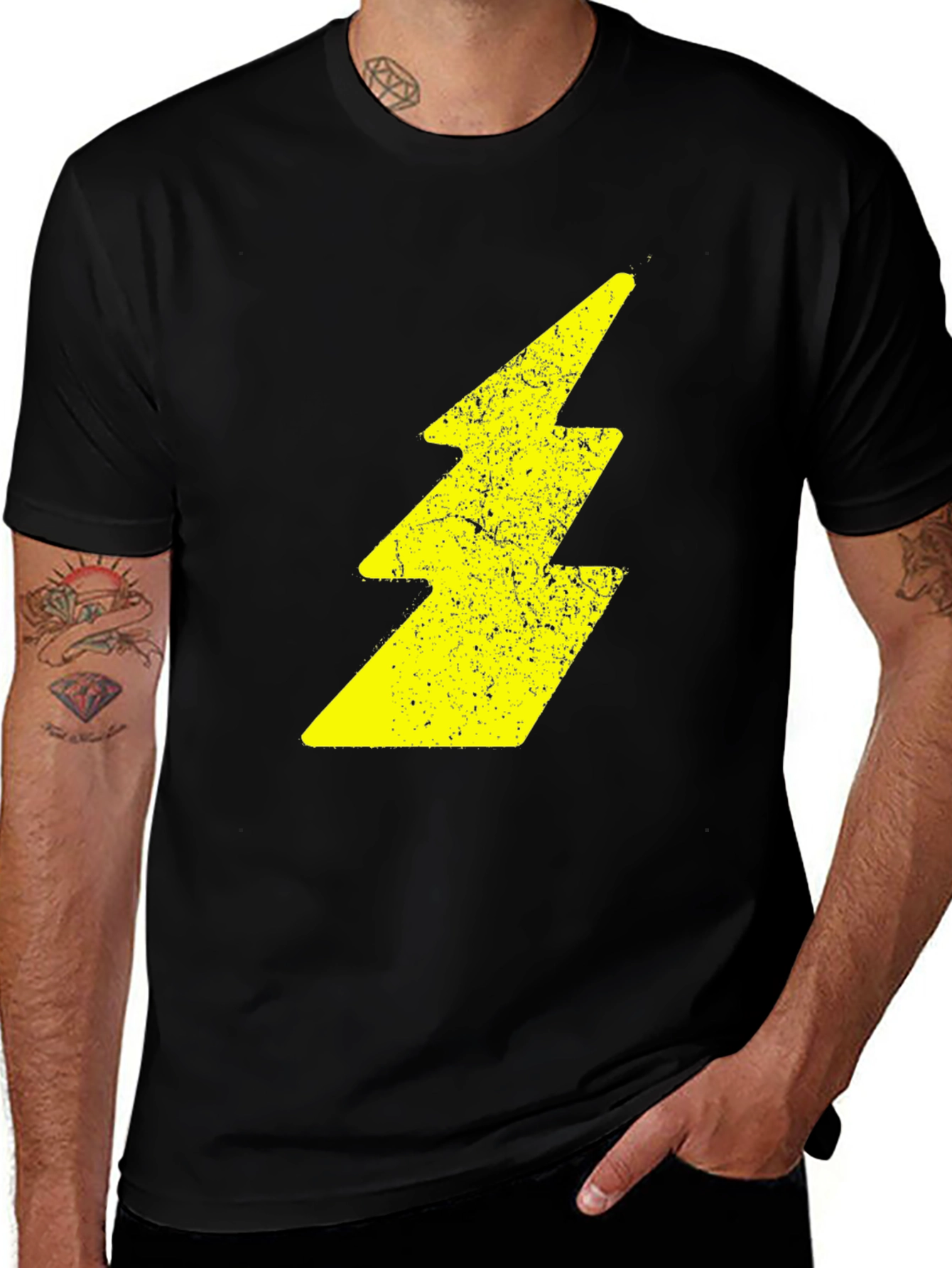 Variant 23 of Lightning Bolt Graphic Black T-Shirt