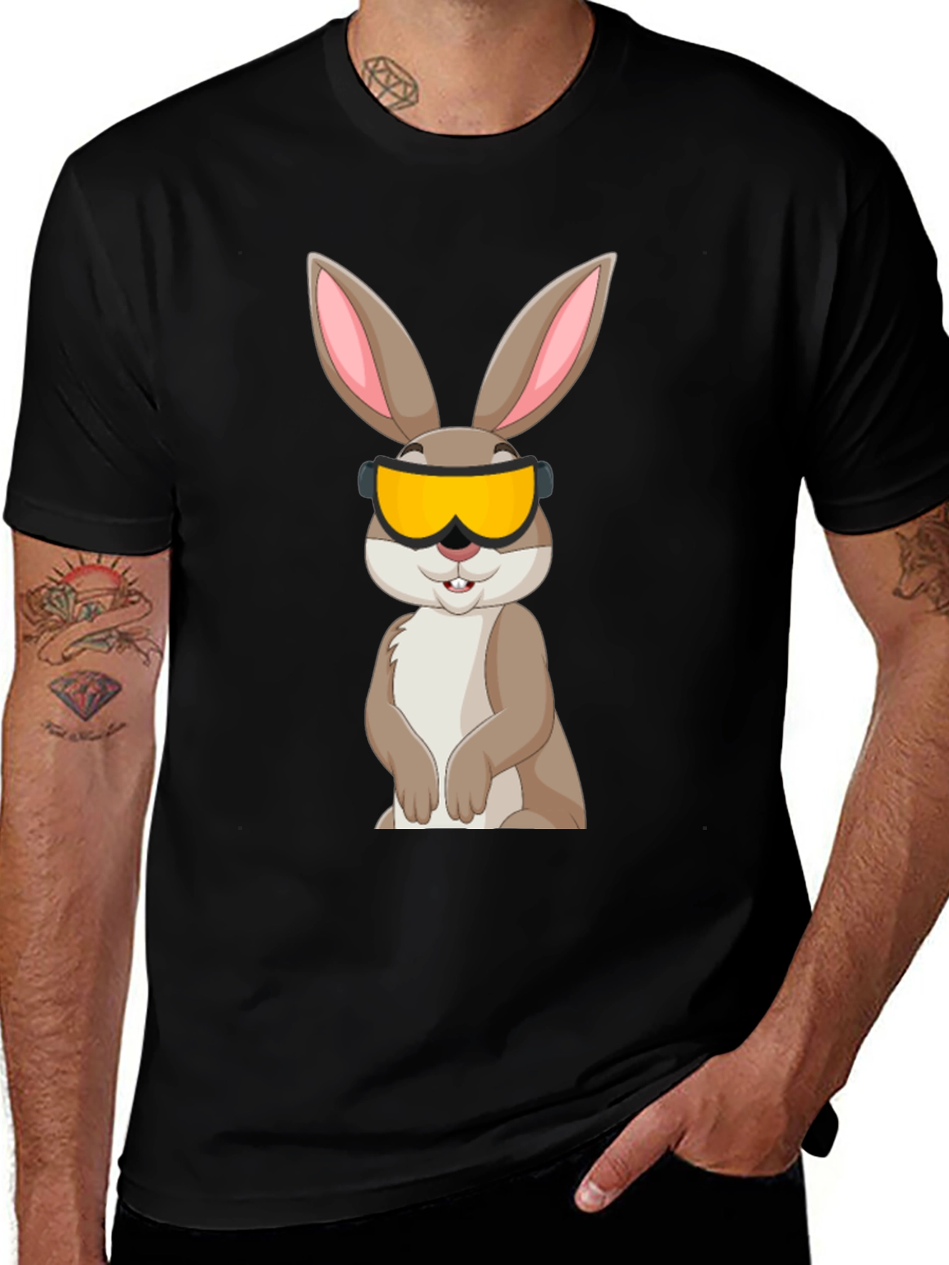 Variant 12 of Bunny in Ski Goggles Graphic Tee - Cool Casual Wear