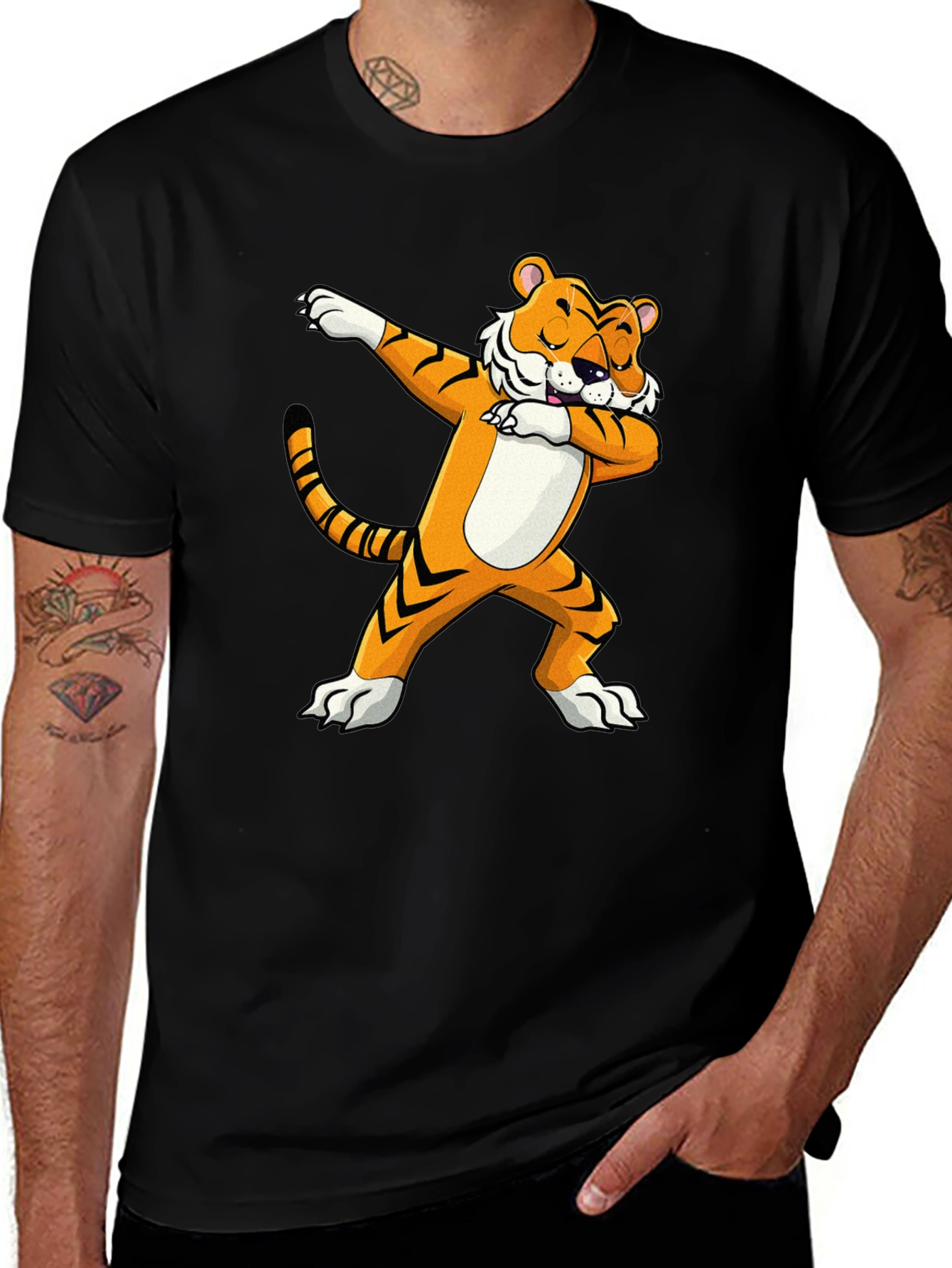 Variant 3 of Dabbing Tiger Graphic Tee - Fun Animal Design
