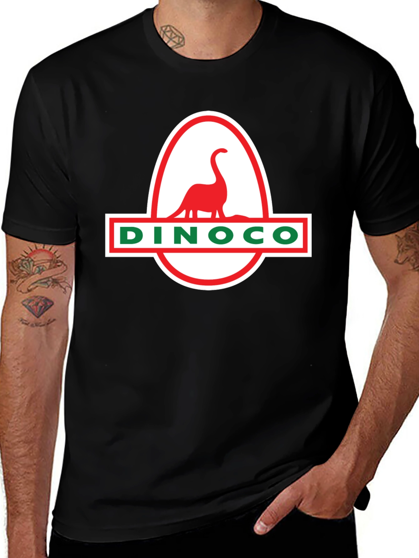 DINOCO T-Shirt - Black, Classic Dinosaur Design