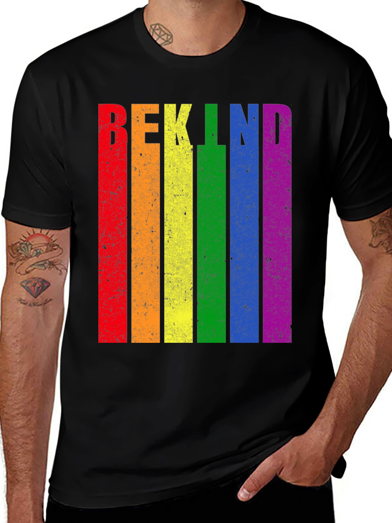 Be Kind LGBT Pride Rainbow Graphic T-Shirt