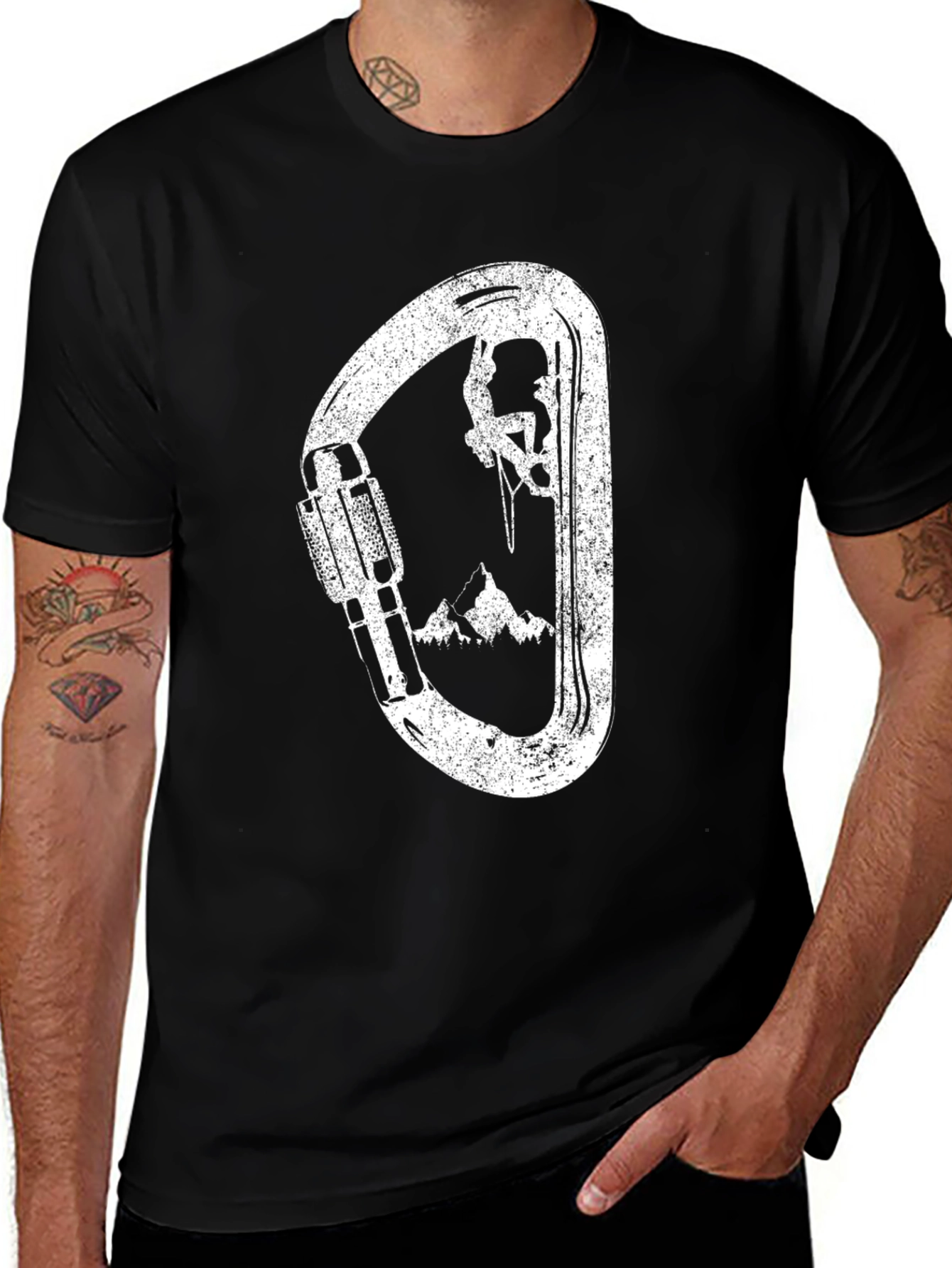 Variant 26 of Climbing Carabiner T-Shirt - Black