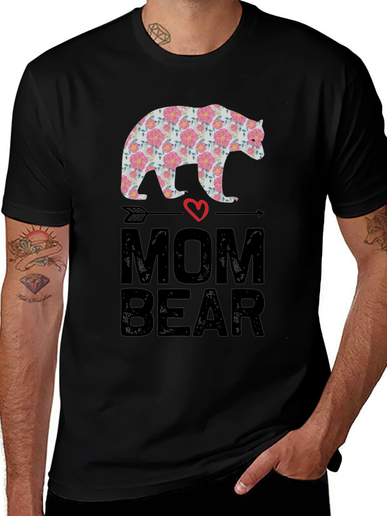 Variant 29 of Mom Bear Floral Graphic T-Shirt