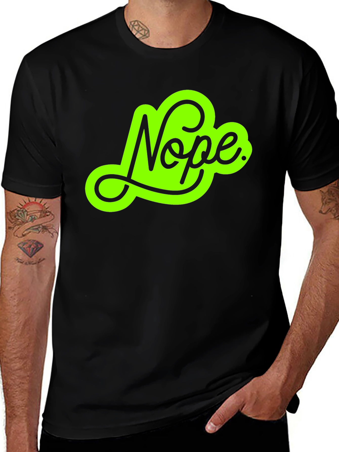 Variant 24 of Nope Graphic Tee - Men's Black Cotton T-Shirt