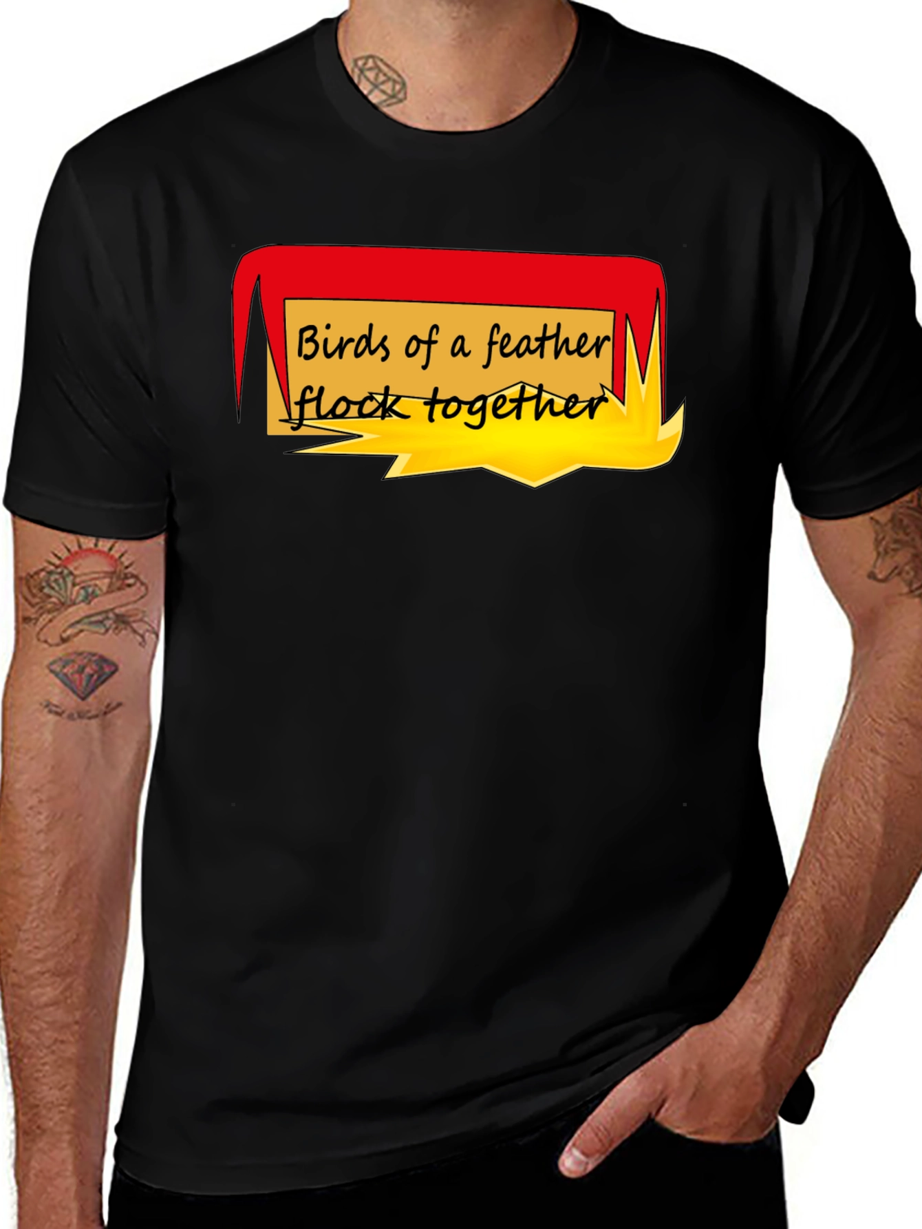 Variant 2 of Birds of a Feather T-Shirt - Black Crew Neck