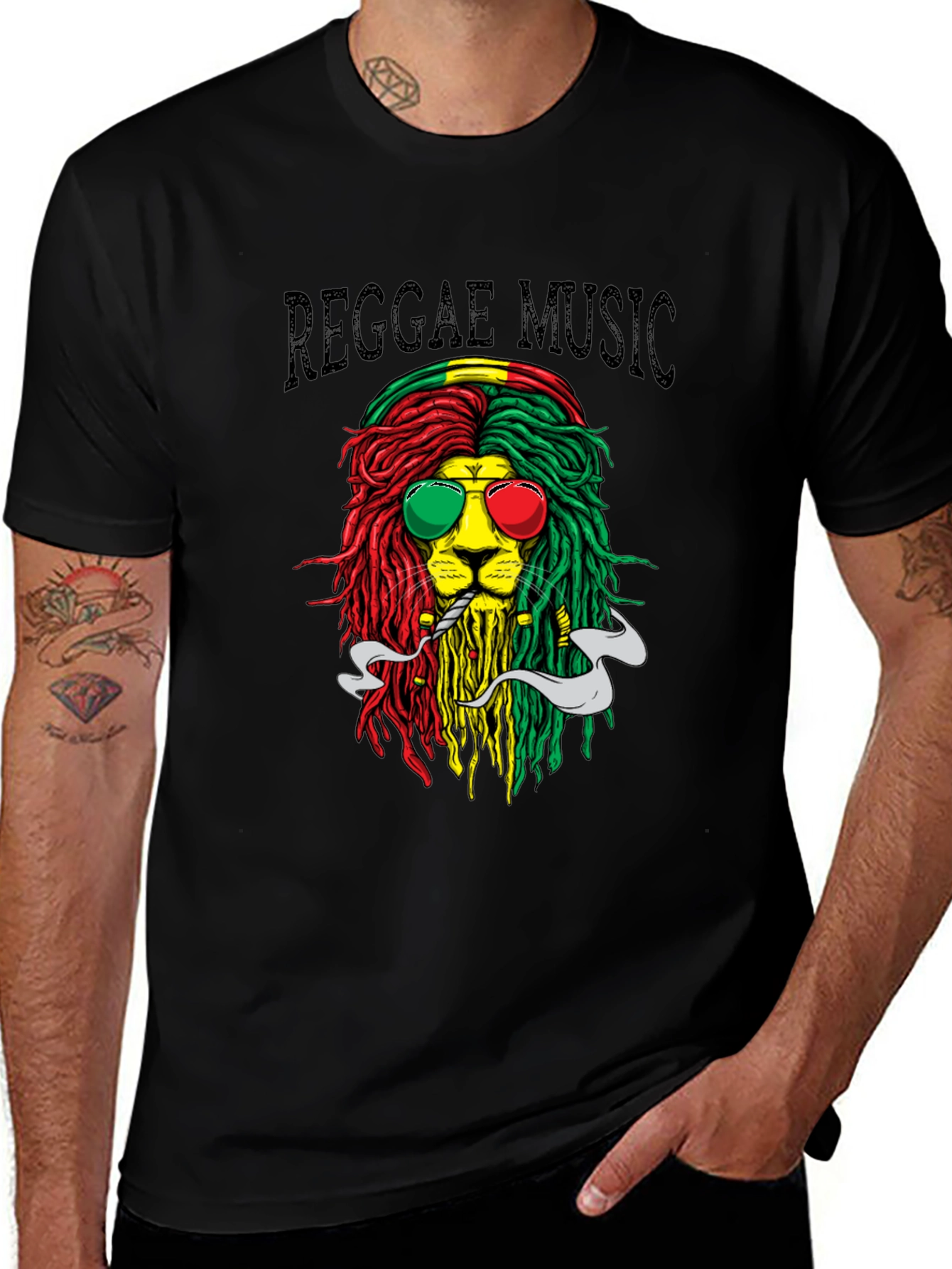 Variant 30 of Reggae Lion Graphic T-Shirt