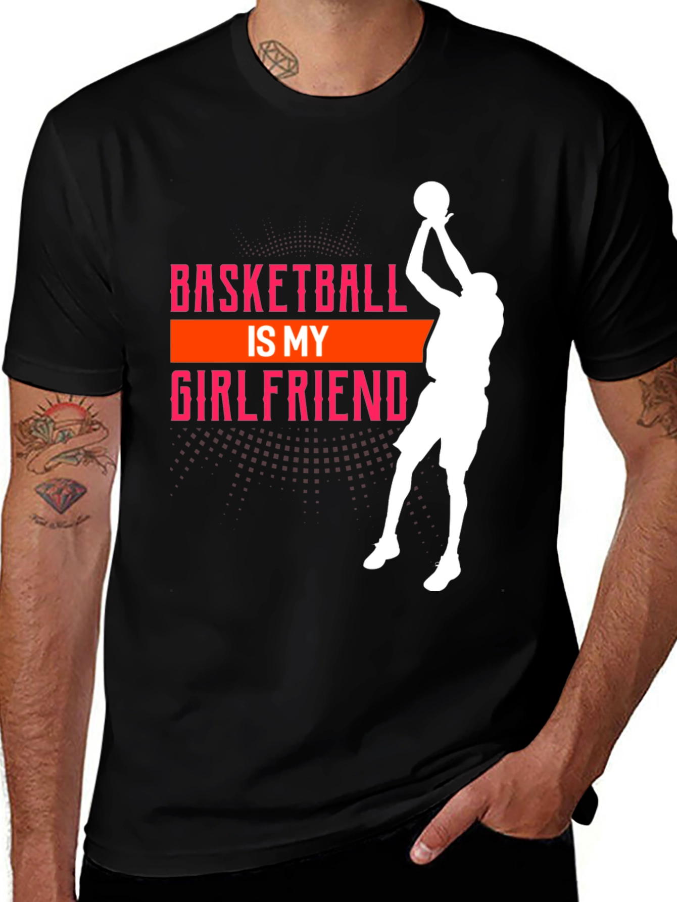 Variant 9 of Basketball is My Girlfriend Black Graphic Tee