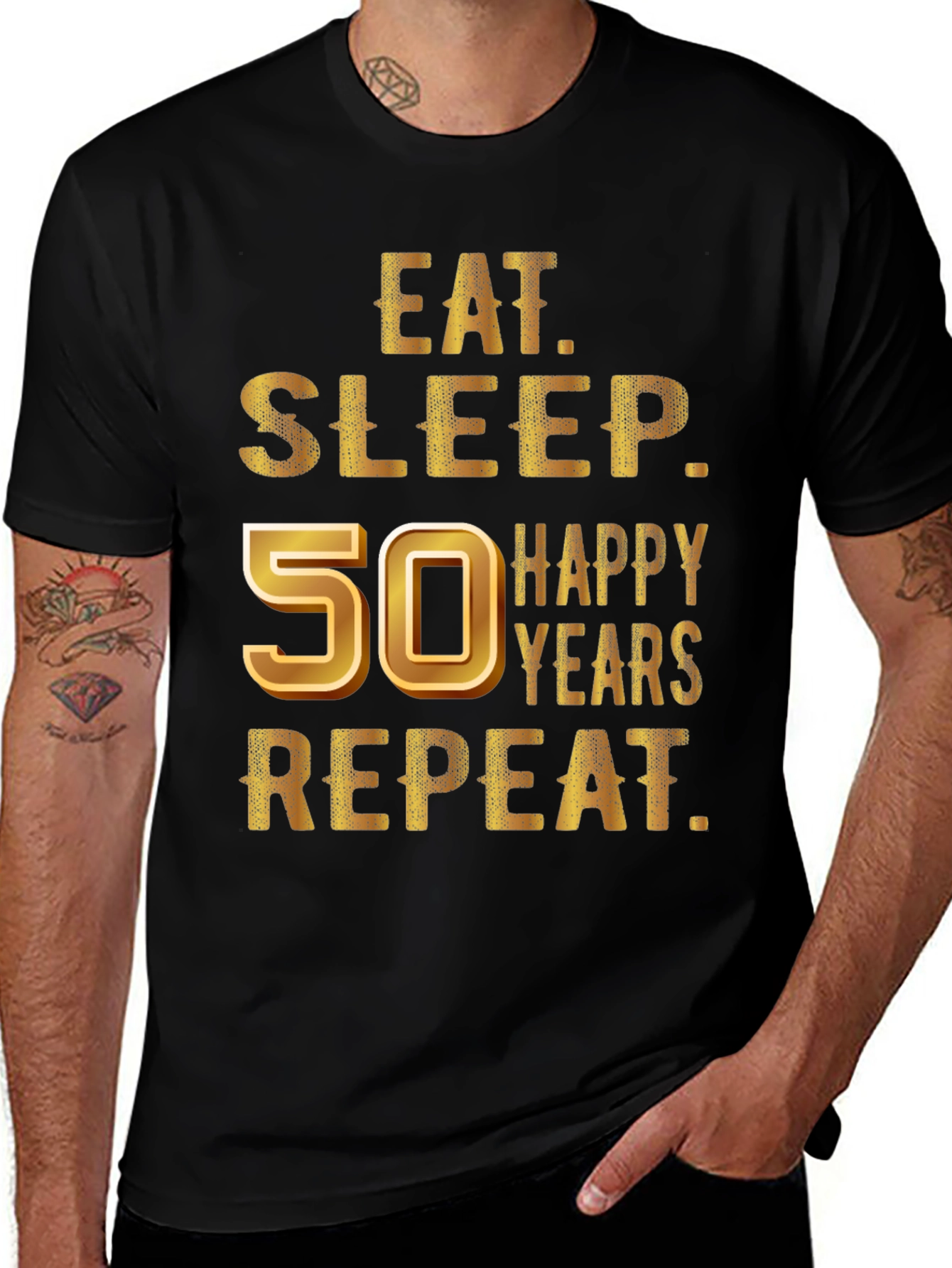 Eat Sleep 50 Happy Years Repeat T-Shirt