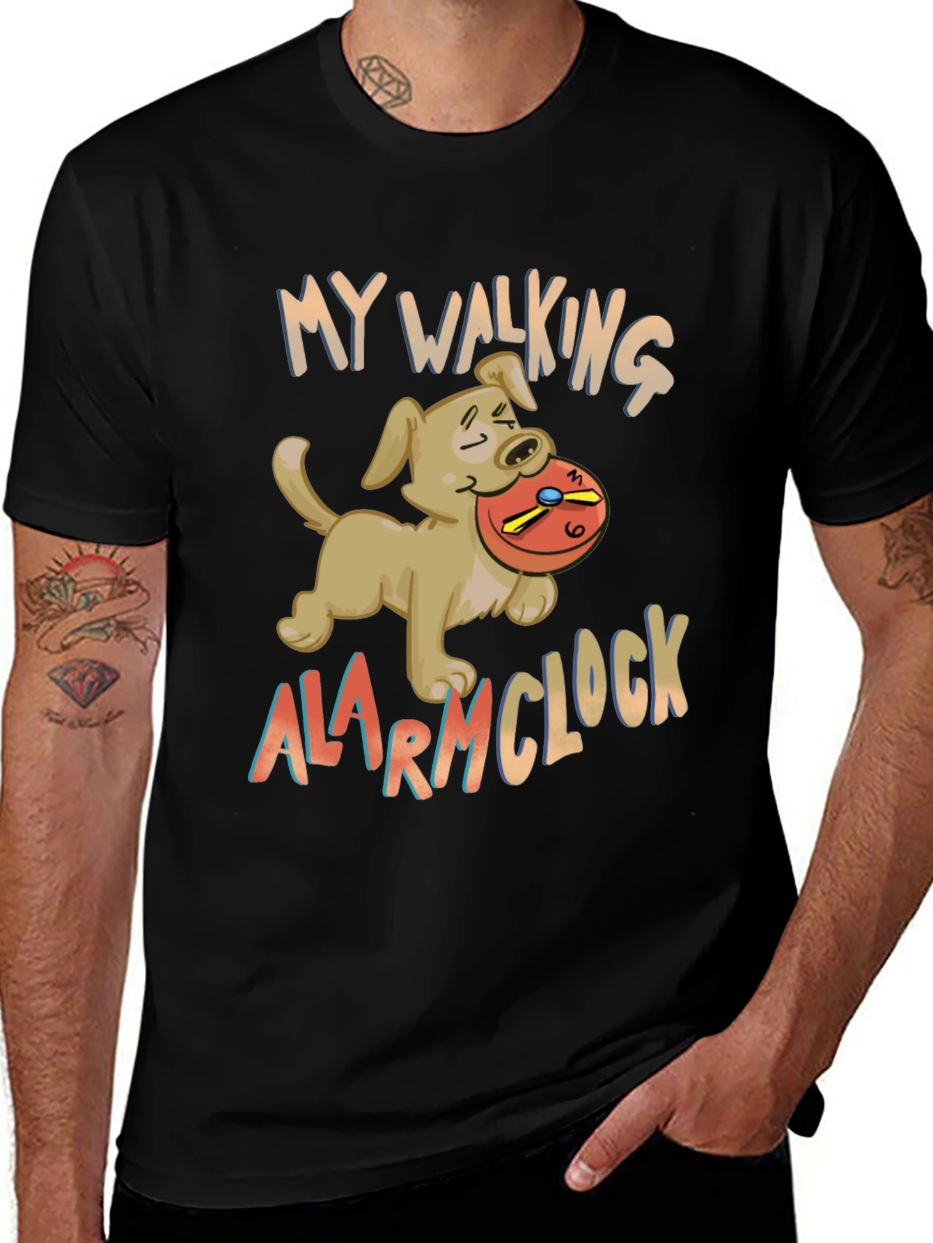 Variant 10 of Walking Alarm Clock T-Shirt