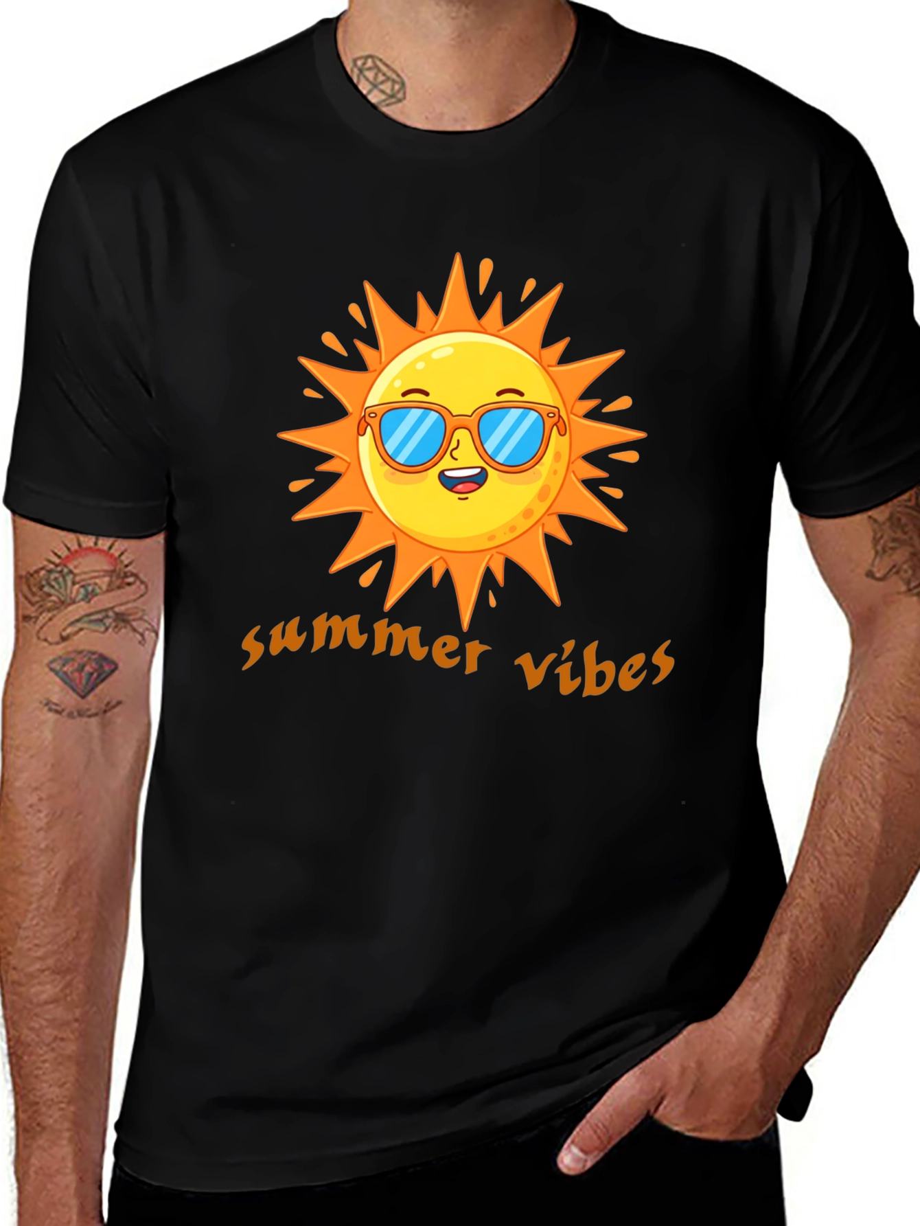 Variant 12 of Summer Vibes Graphic Tee - Cool Sun Design