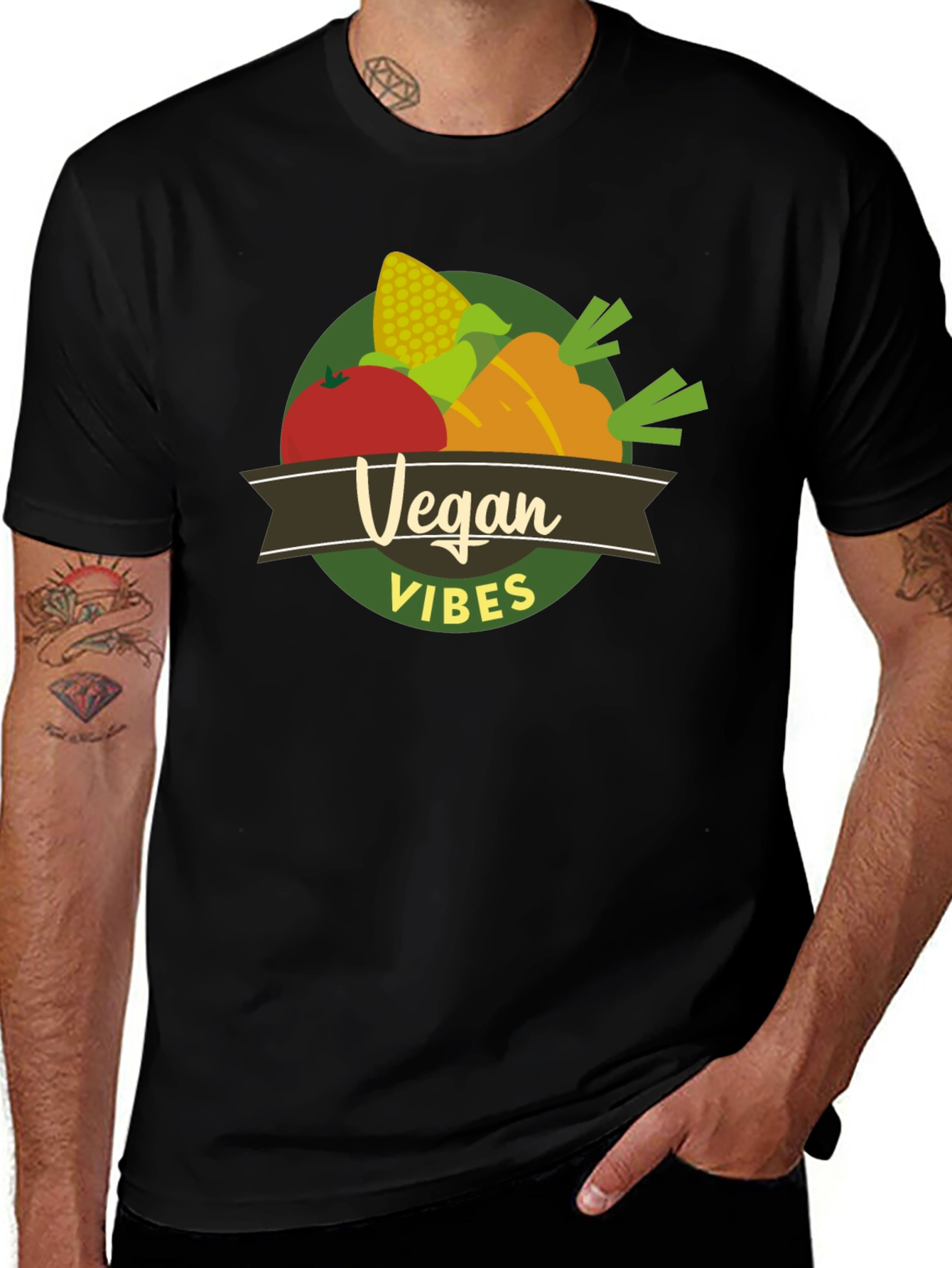 Variant 16 of Vegan Vibes T-Shirt - Vegetarian Graphic Tee