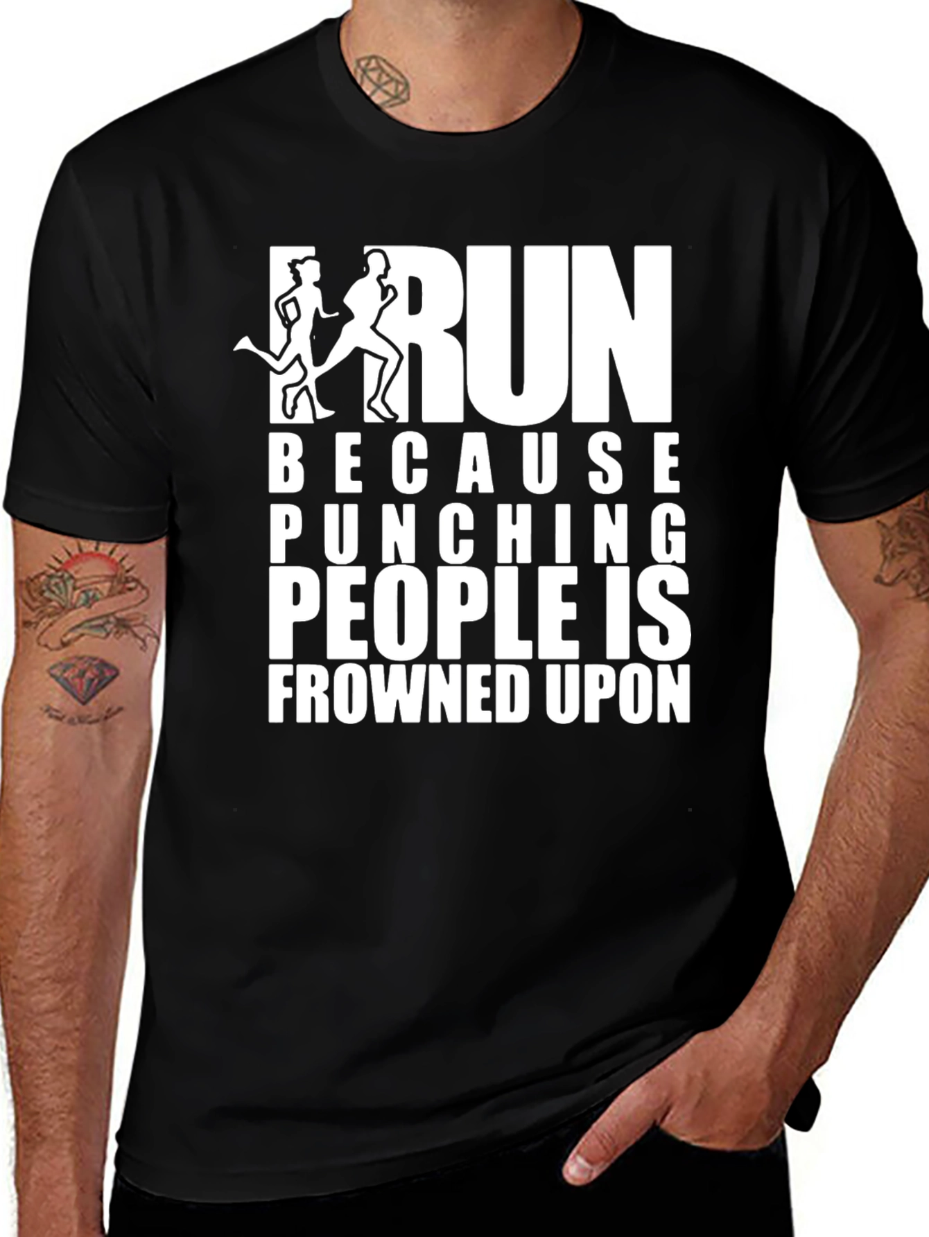 Variant 29 of Run Because Punching People is Frowned Upon T-Shirt
