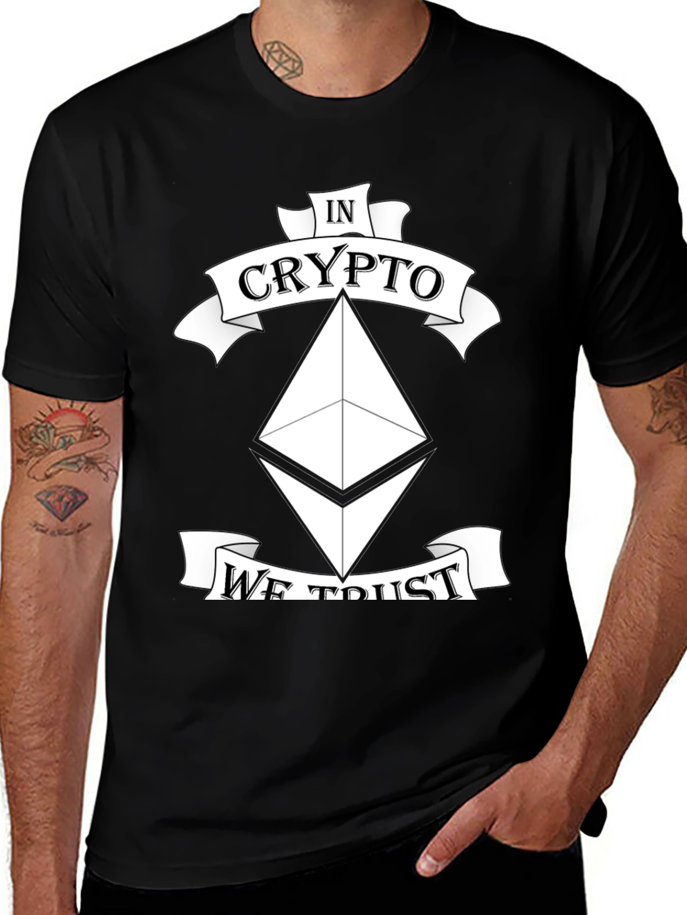 Variant 19 of In Crypto We Trust T-Shirt - Ethereum Design