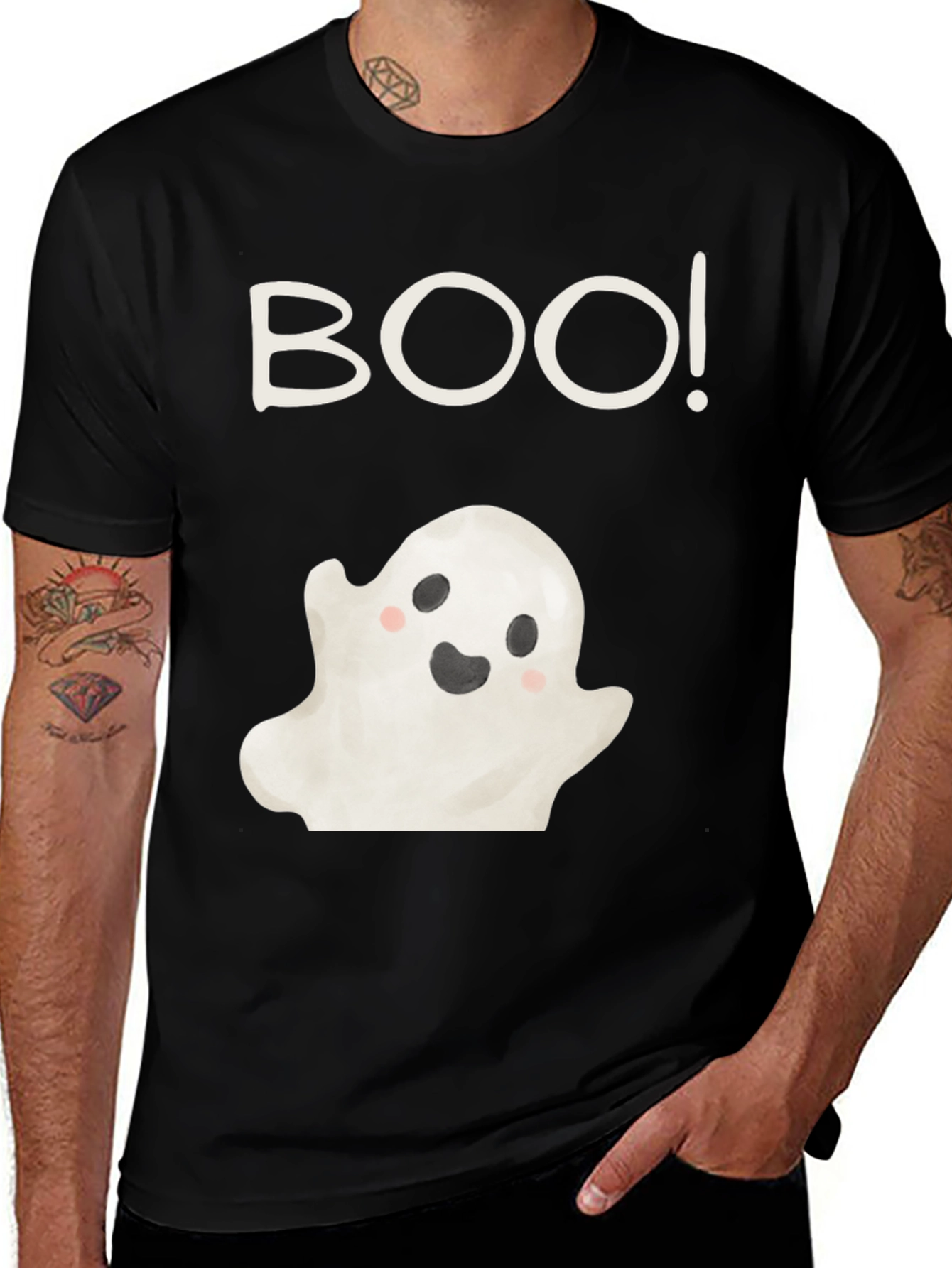 Variant 27 of Boo! Ghost Graphic Tee - Halloween Shirt