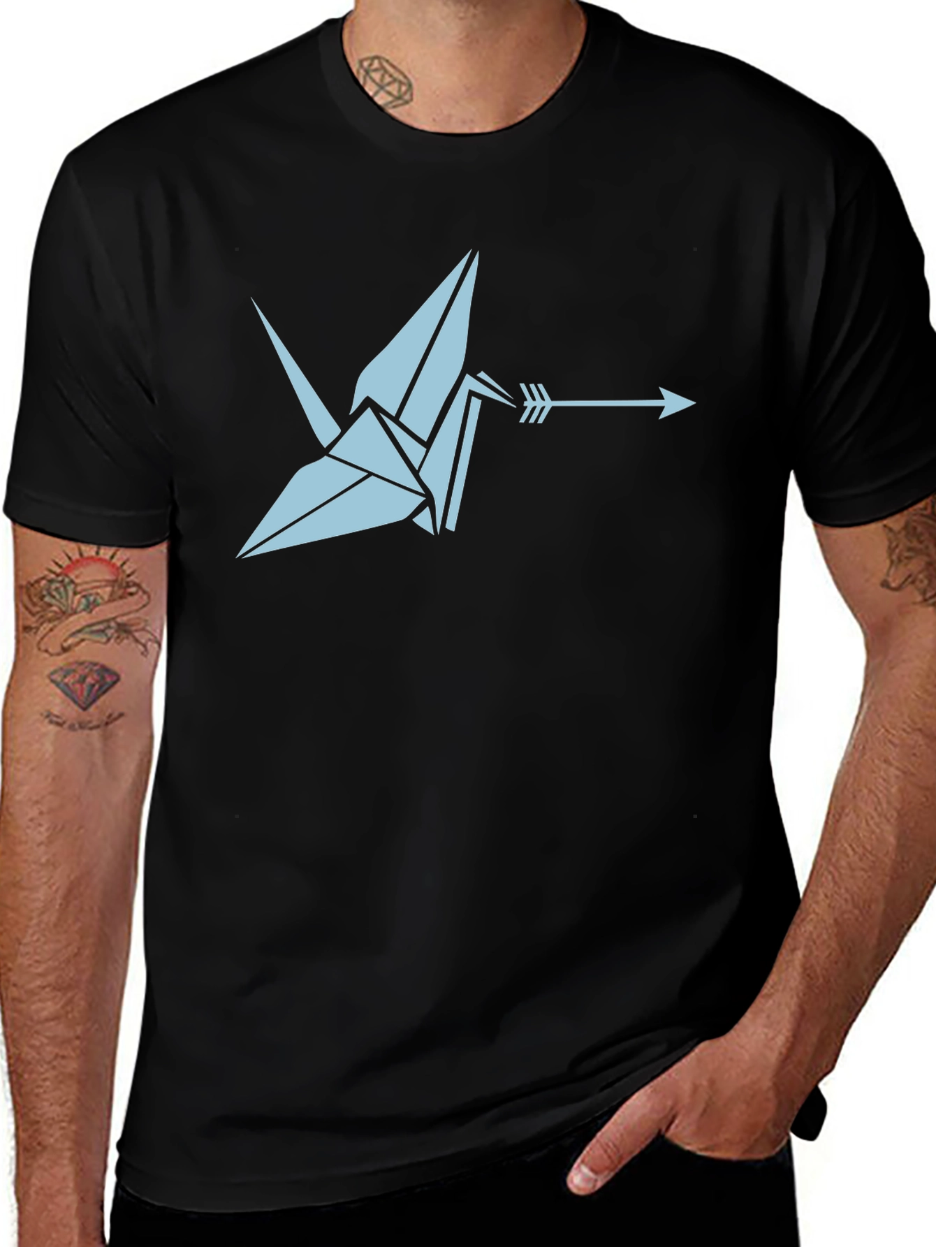 Variant 8 of Origami Crane Arrow Graphic Tee - Soft Cotton Blend