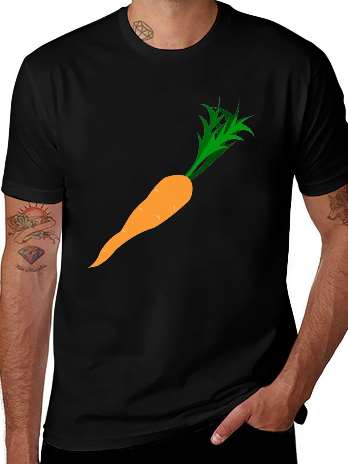 Variant 17 of Carrot Graphic Black T-Shirt - Unisex Casual Tee