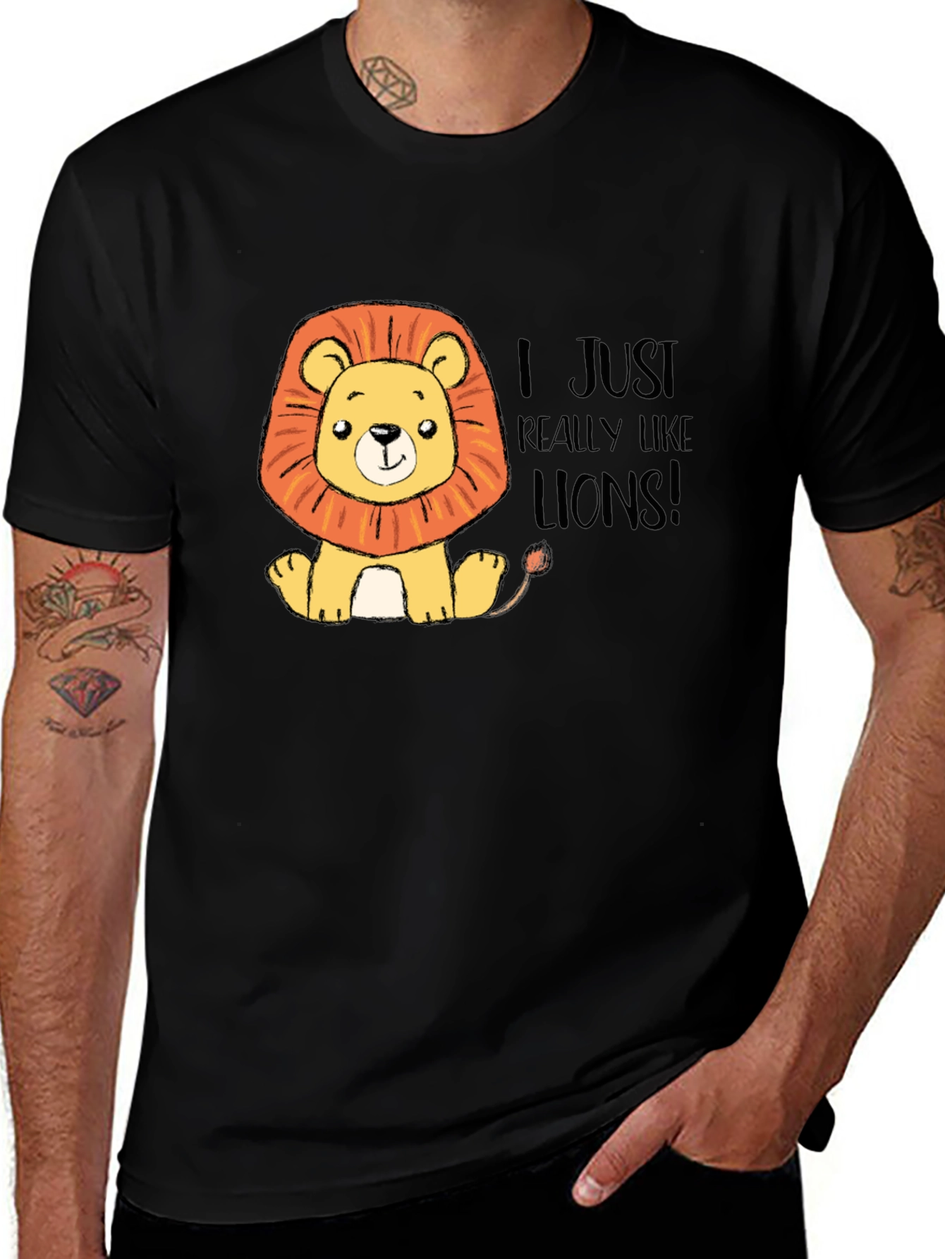 Variant 14 of Cute Lion Graphic Tee - 'I Just Really Like Lions!'