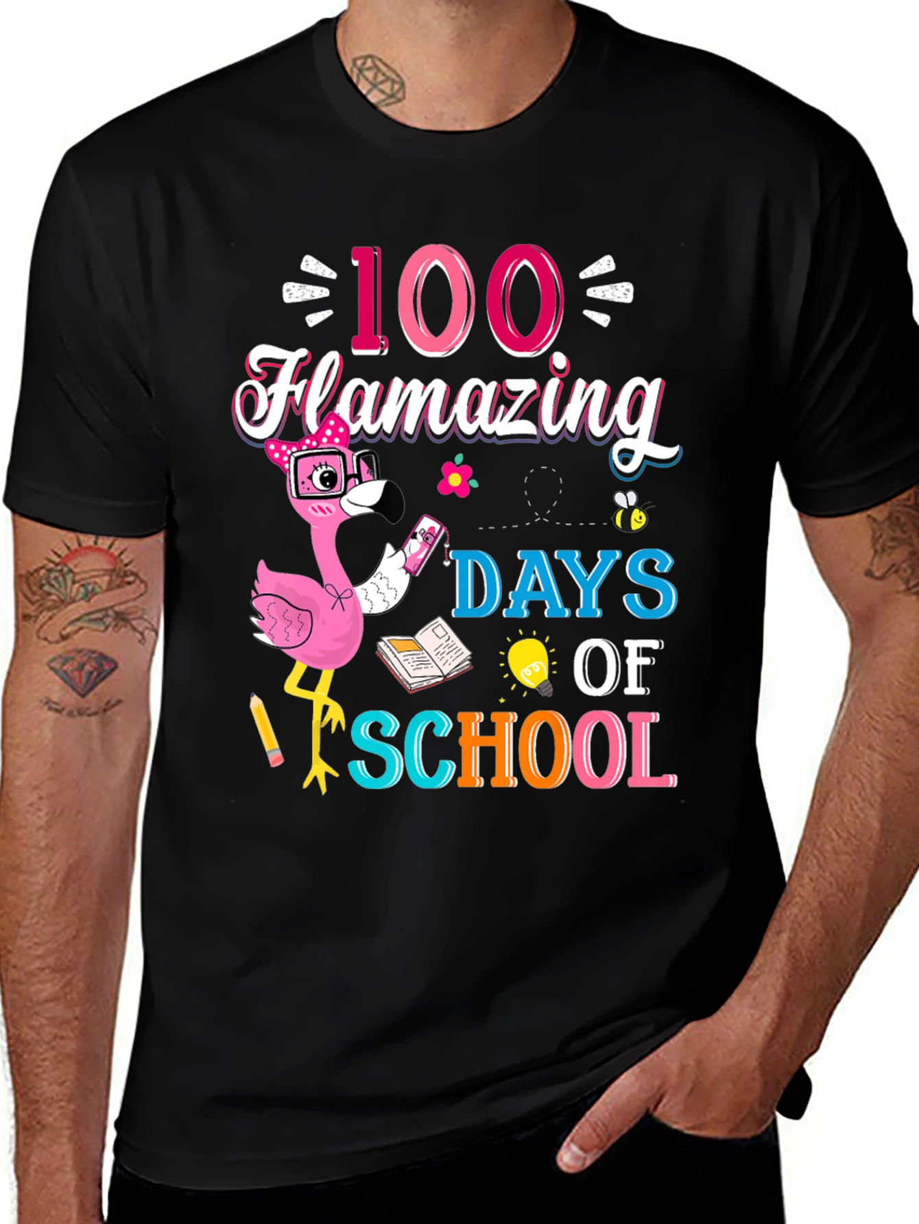 Variant 3 of 100 Days of School Flamingo T-Shirt