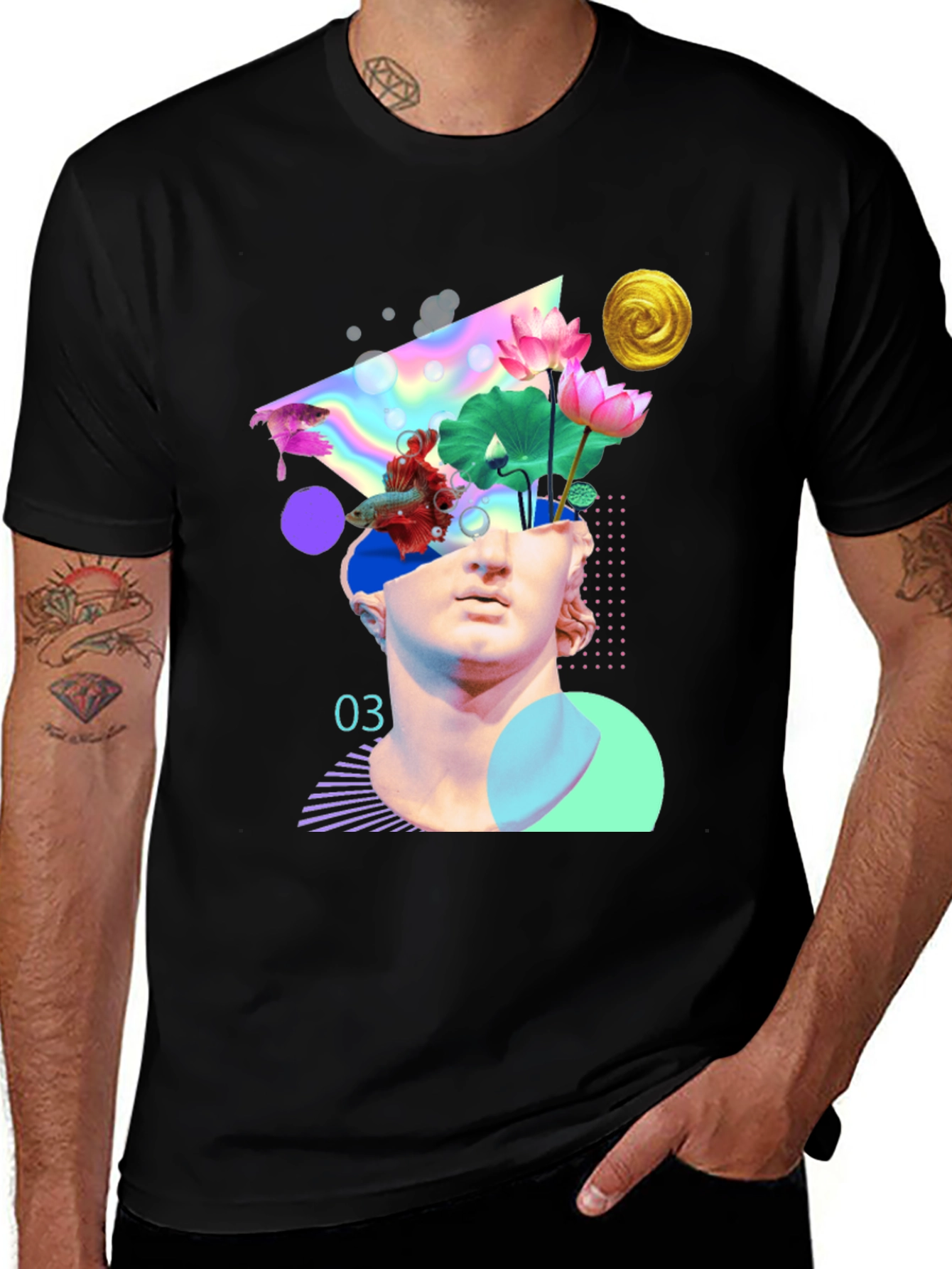 Variant 25 of Surreal Statue Graphic T-Shirt
