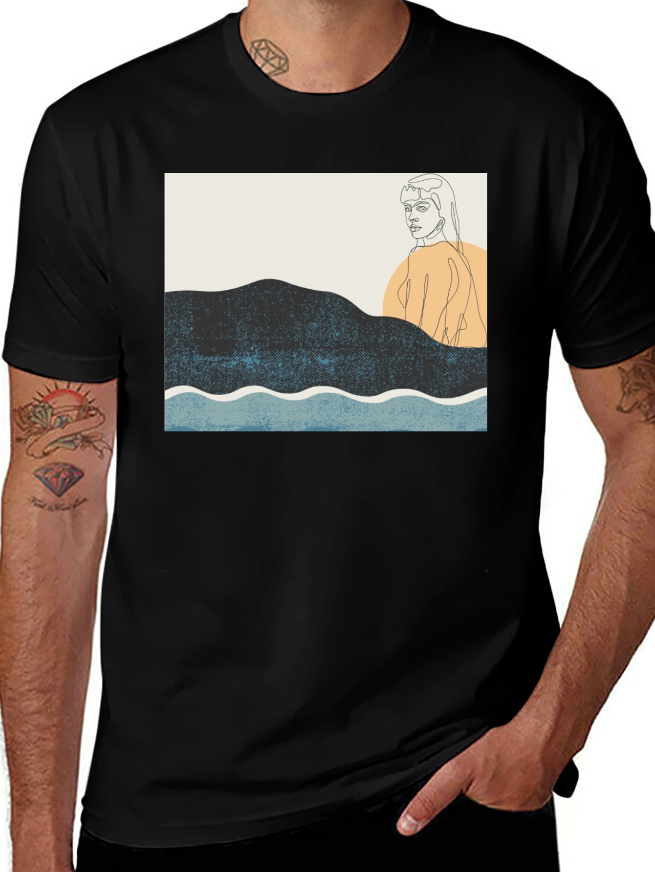 Variant 13 of Abstract Line Art Graphic Tee