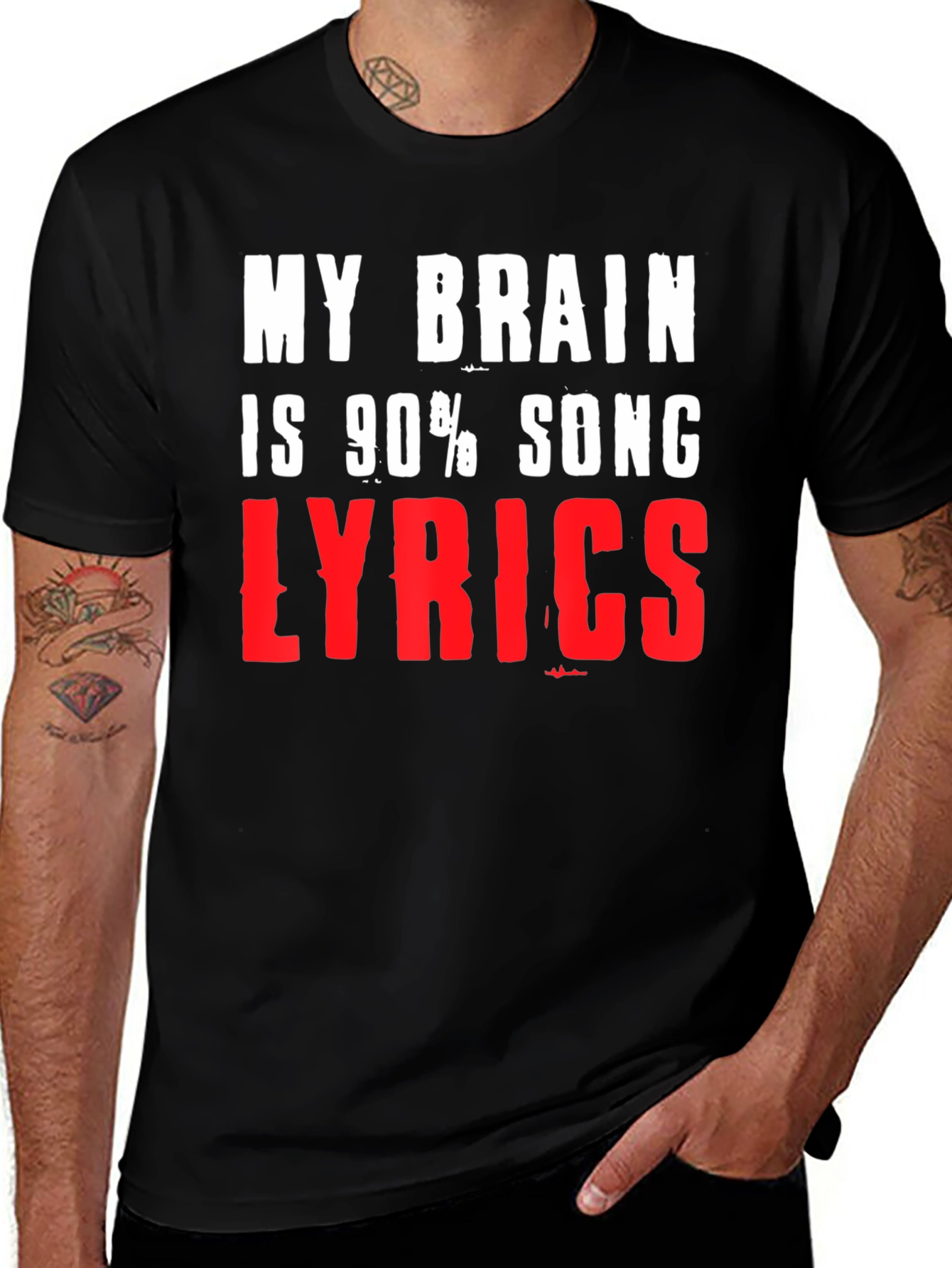 Variant 9 of My Brain Is 90% Song Lyrics T-Shirt