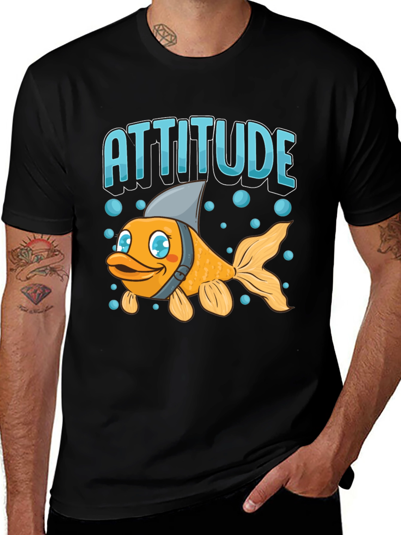 Variant 20 of Attitude Goldfish Men's Black T-Shirt