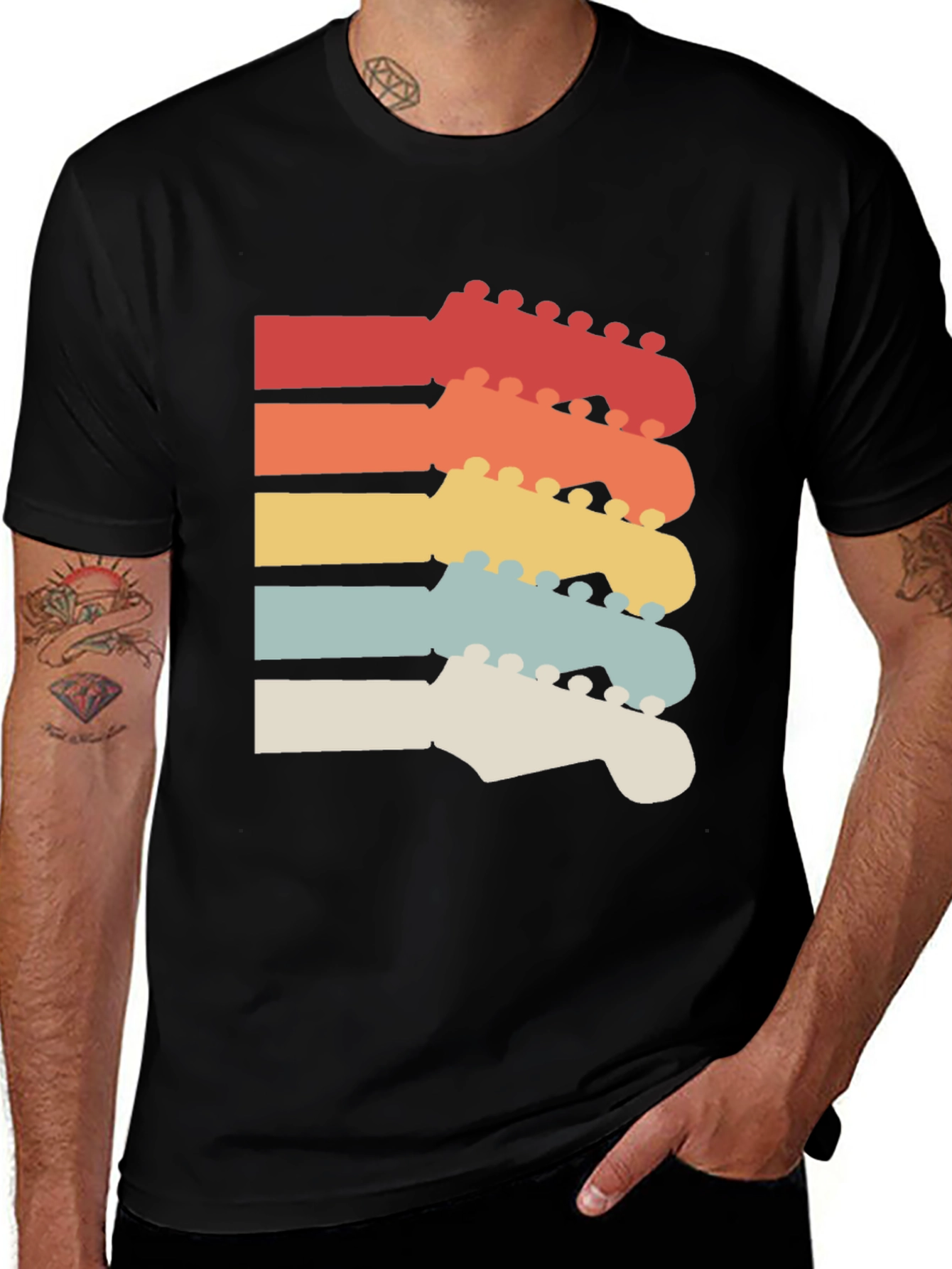 Variant 7 of Retro Guitar Headstock T-Shirt