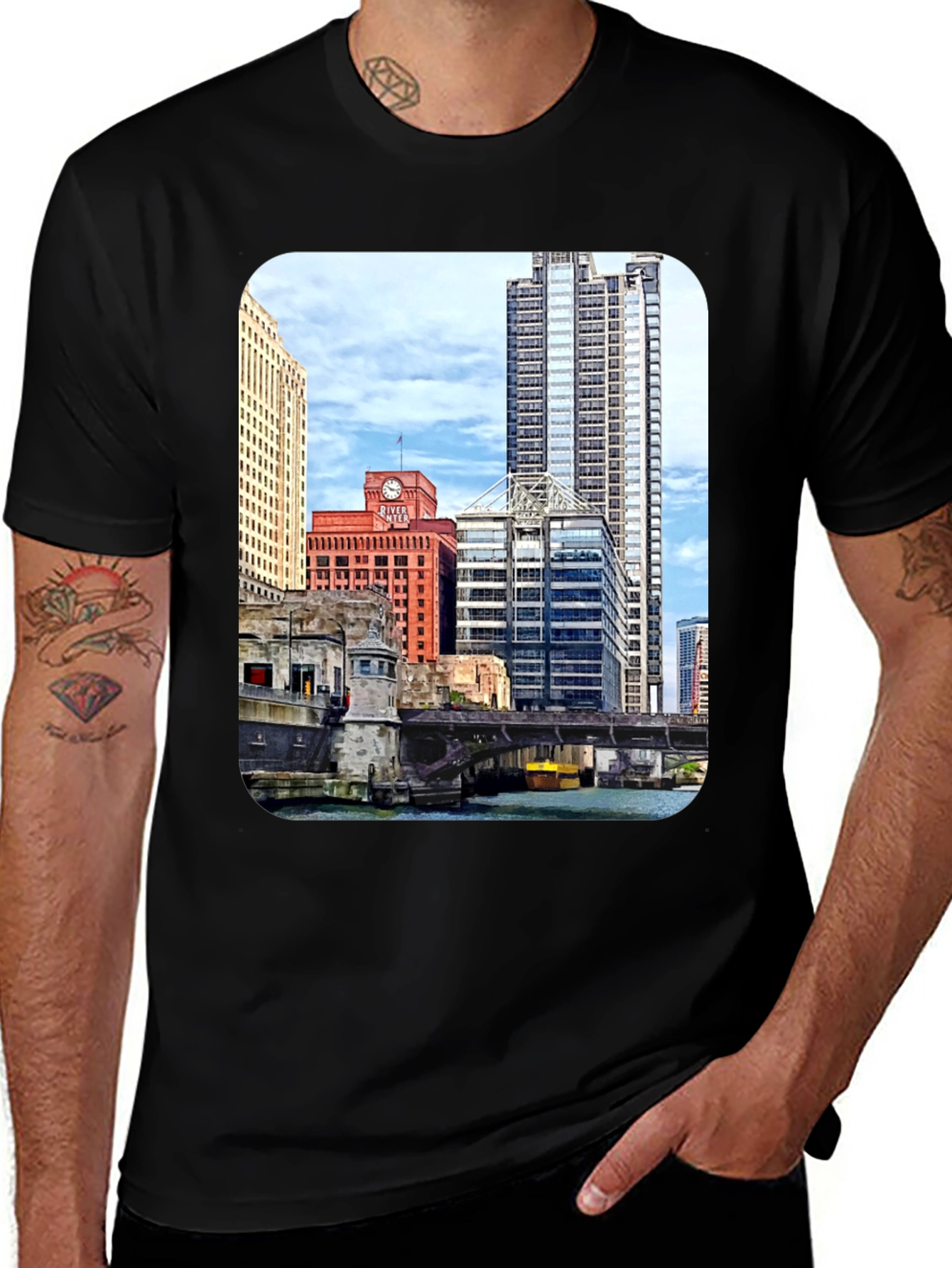 Chicago River T-Shirt - Black