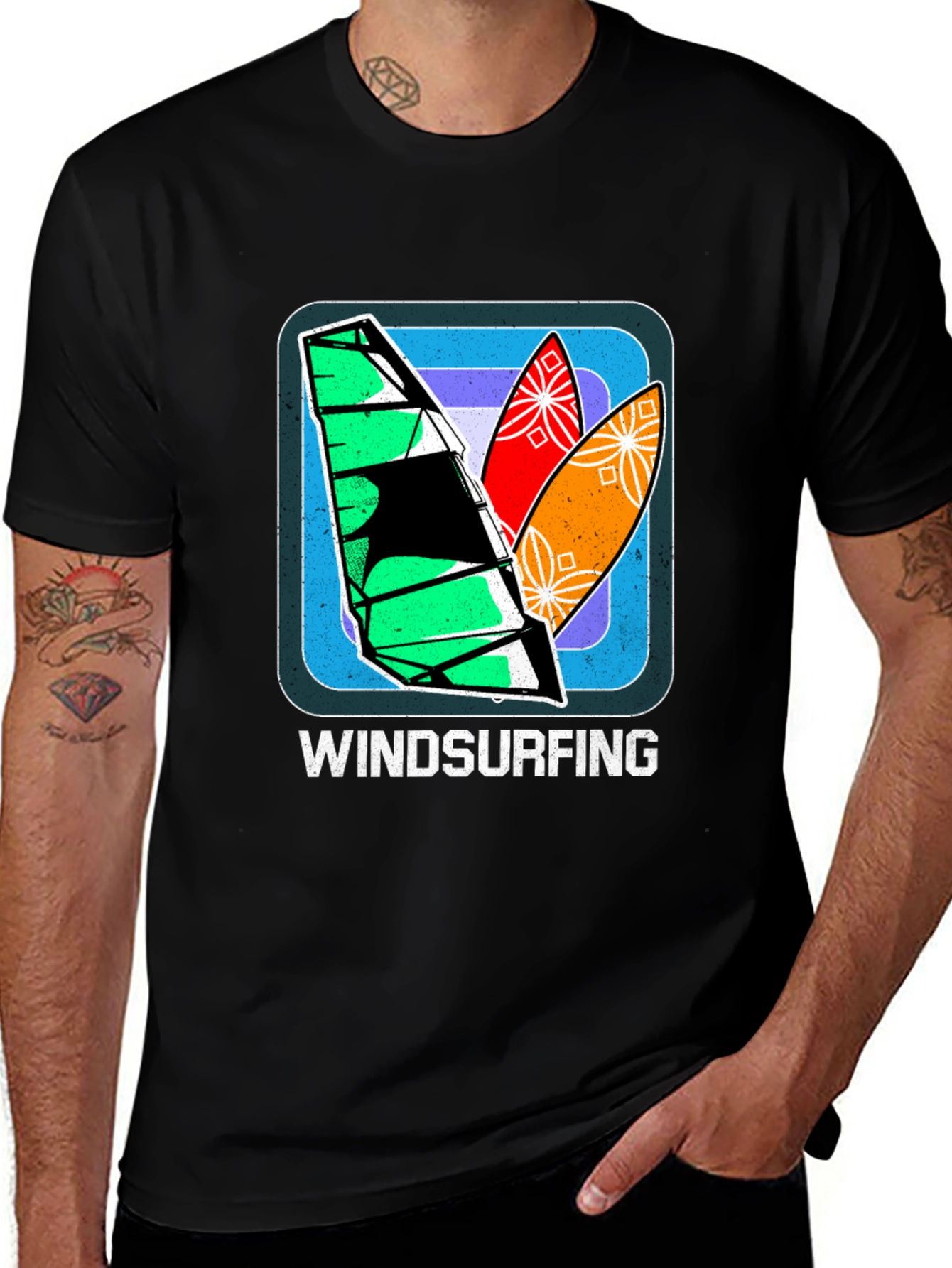 Variant 22 of Windsurfing Graphic Tee - Retro Surf Design