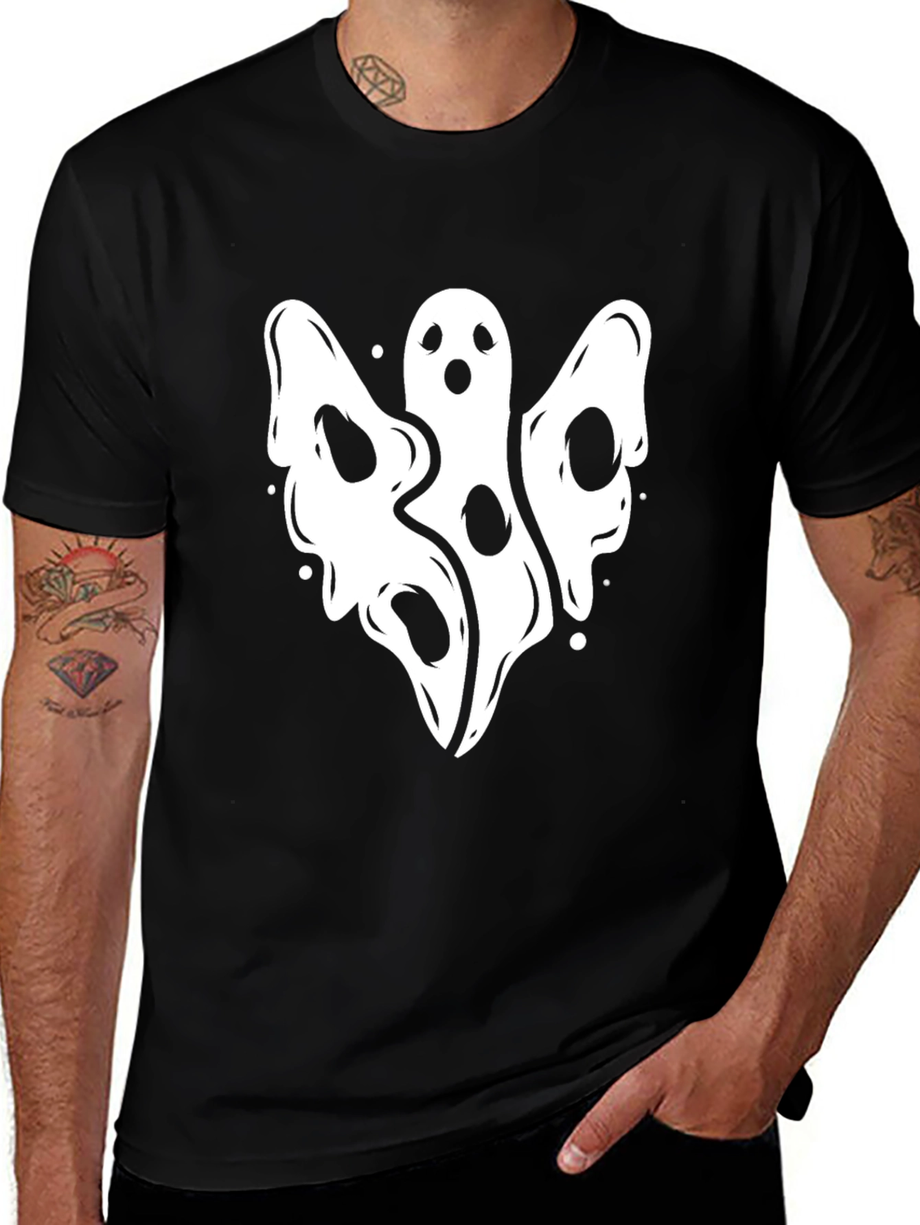 Variant 7 of Spooky Ghost Graphic T-Shirt - Halloween Edition