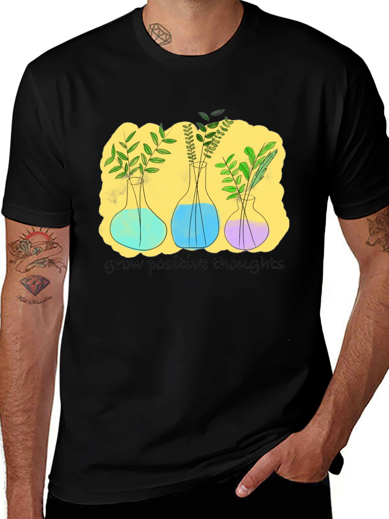 Variant 28 of Grow Positive Thoughts Graphic Tee