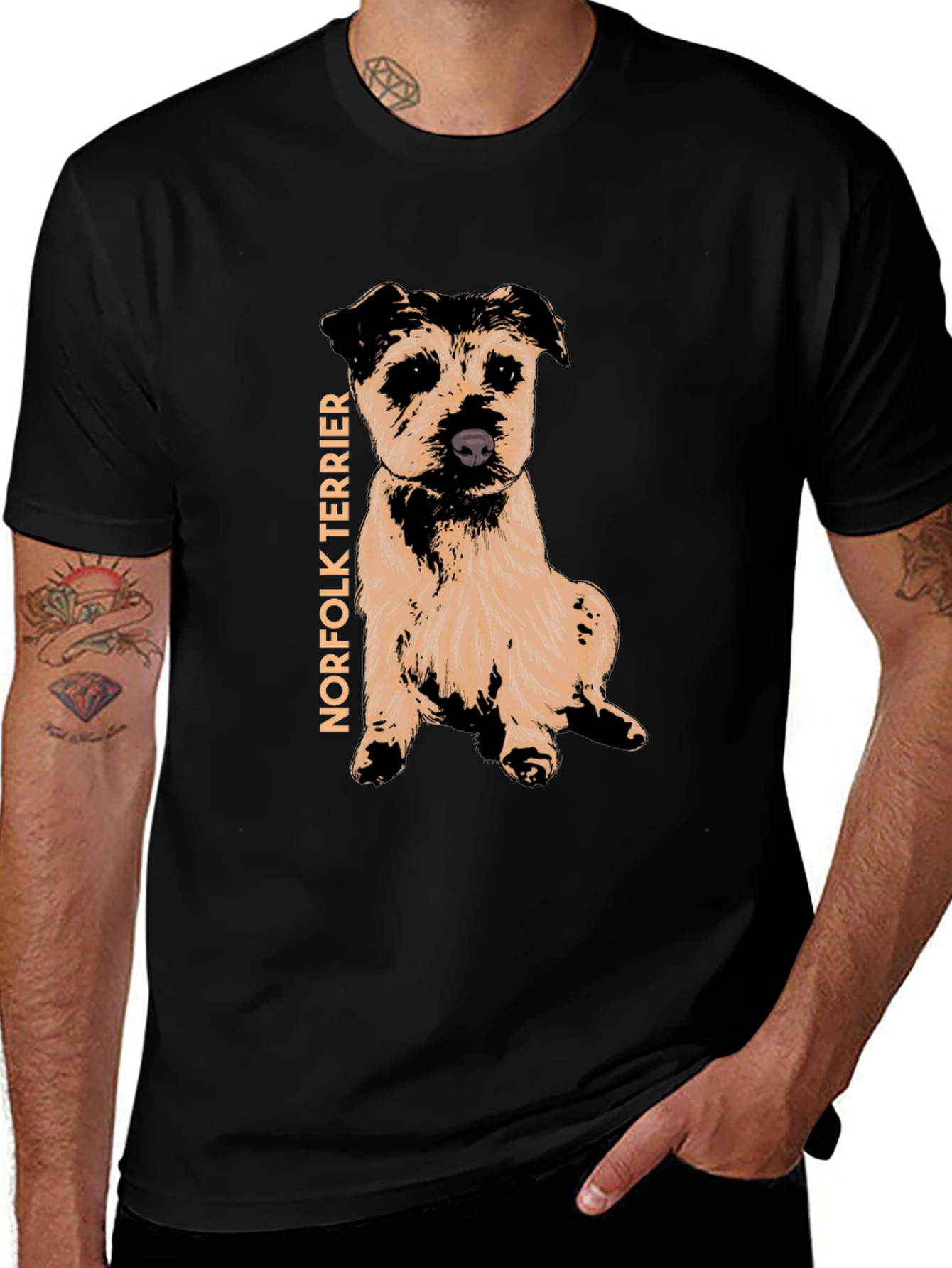 Norfolk Terrier Graphic T-Shirt - Black