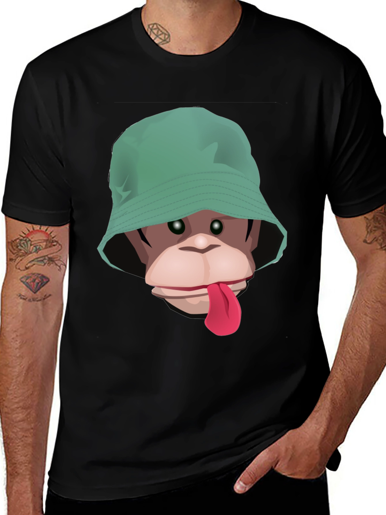 Variant 4 of Monkey Bucket Hat T-Shirt - Graphic Tee