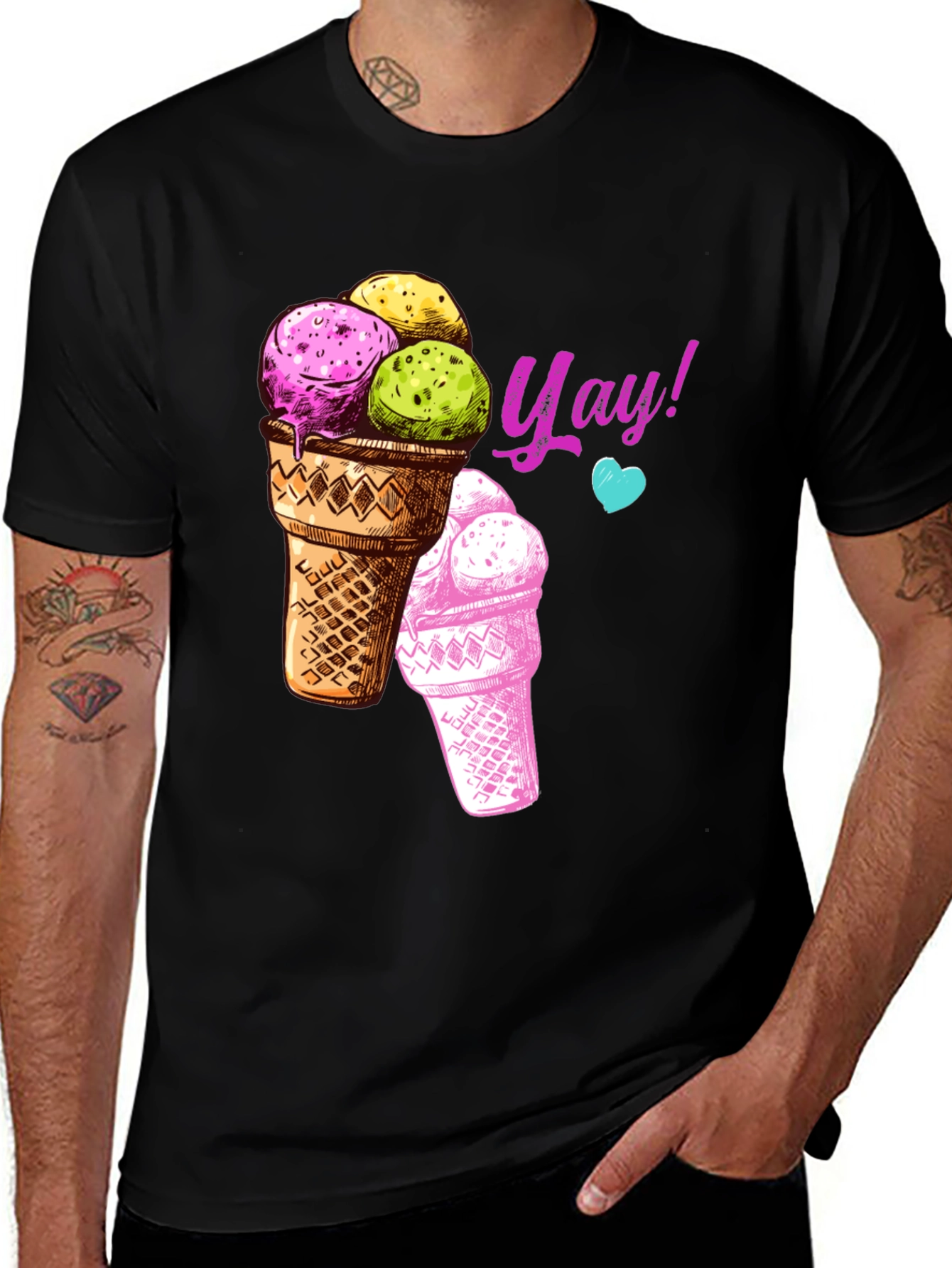 Variant 25 of Ice Cream Graphic Tee - "Yay!" Design