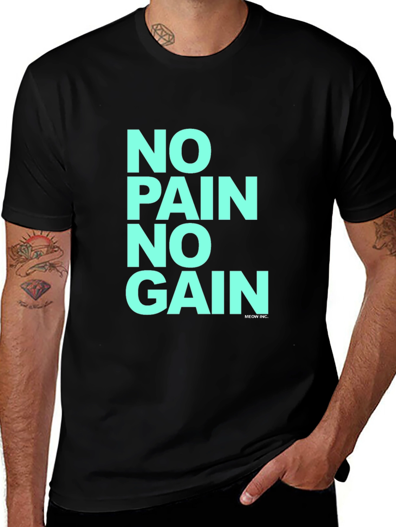 Variant 28 of No Pain No Gain Black T-Shirt for Fitness Motivation