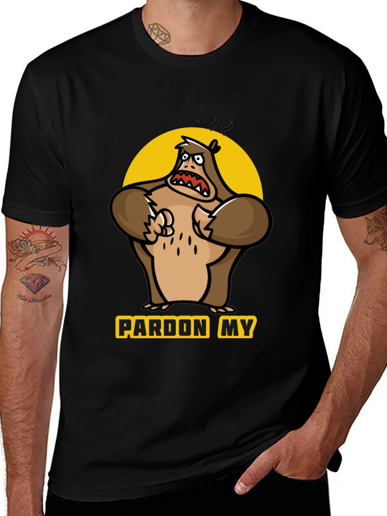 Black Pardon My Angry Yeti T-Shirt main image