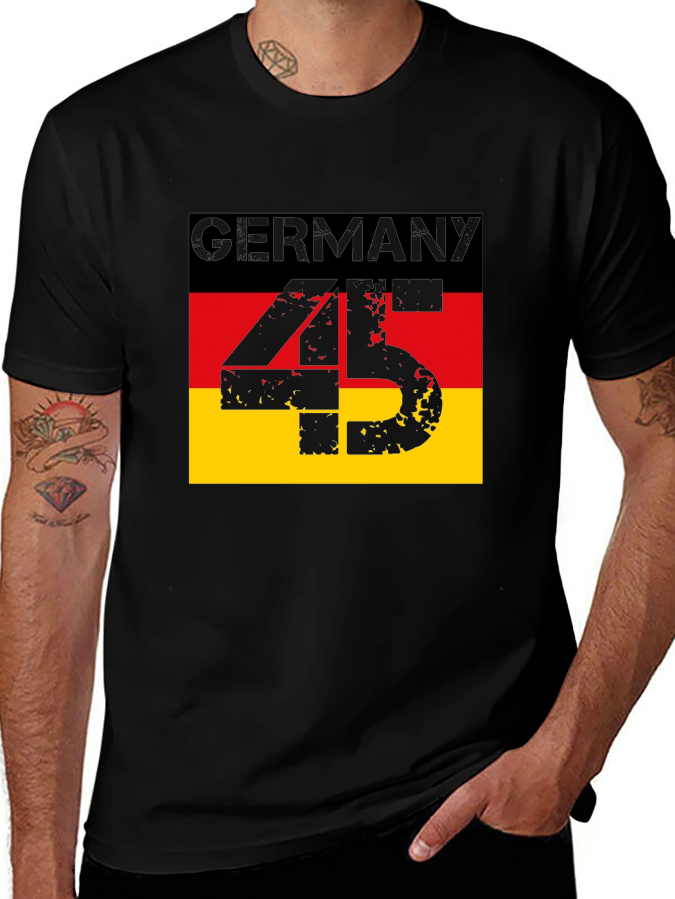 Variant 25 of Germany Flag T-Shirt - Distressed 45 Design