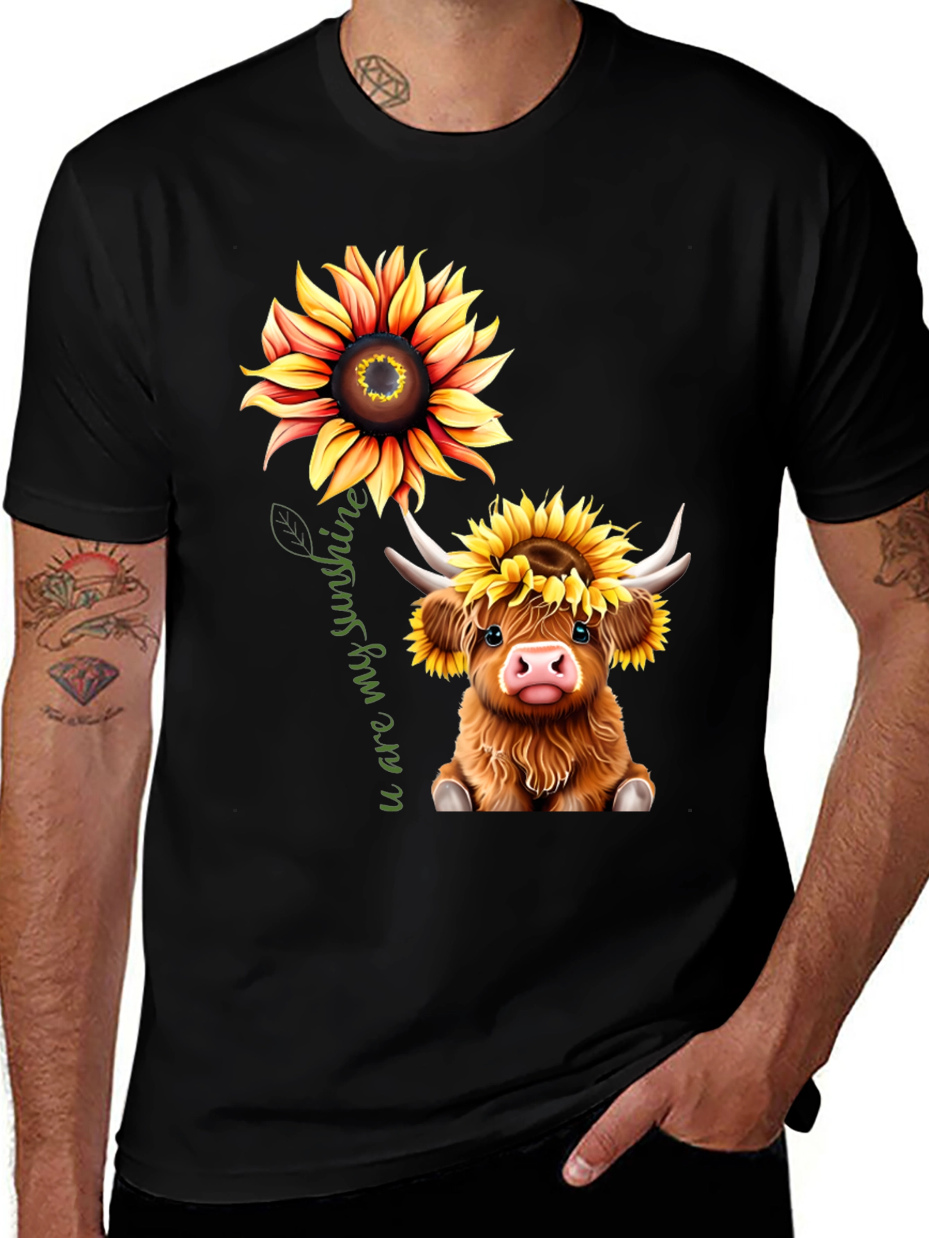 Variant 26 of Cow Sunflower T-Shirt "You are my Sunshine"