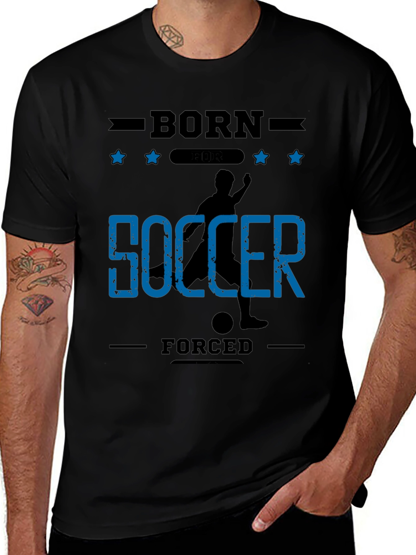 Variant 12 of Born for Soccer Black Graphic T-Shirt