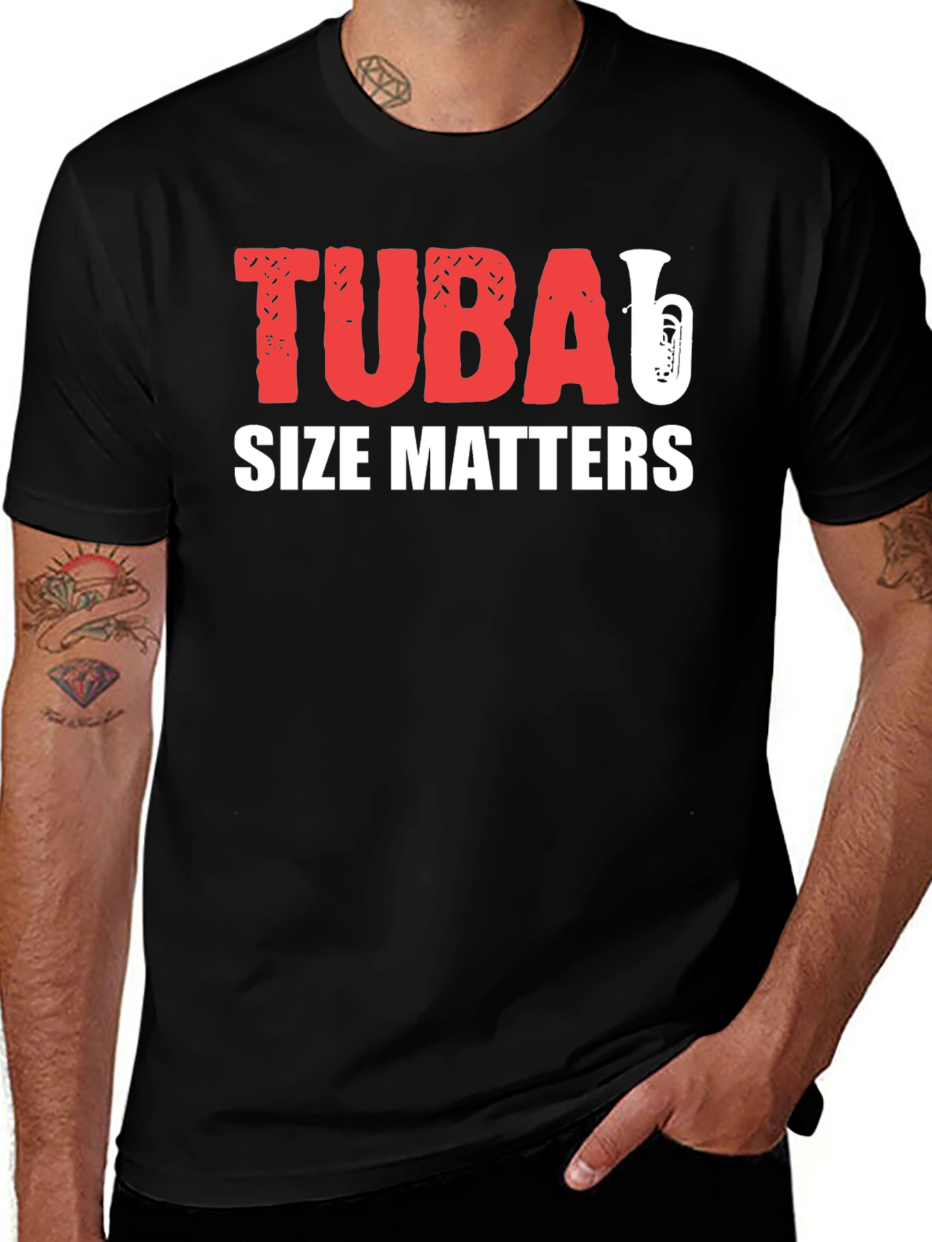 Variant 6 of Tuba Size Matters Funny Music T-Shirt