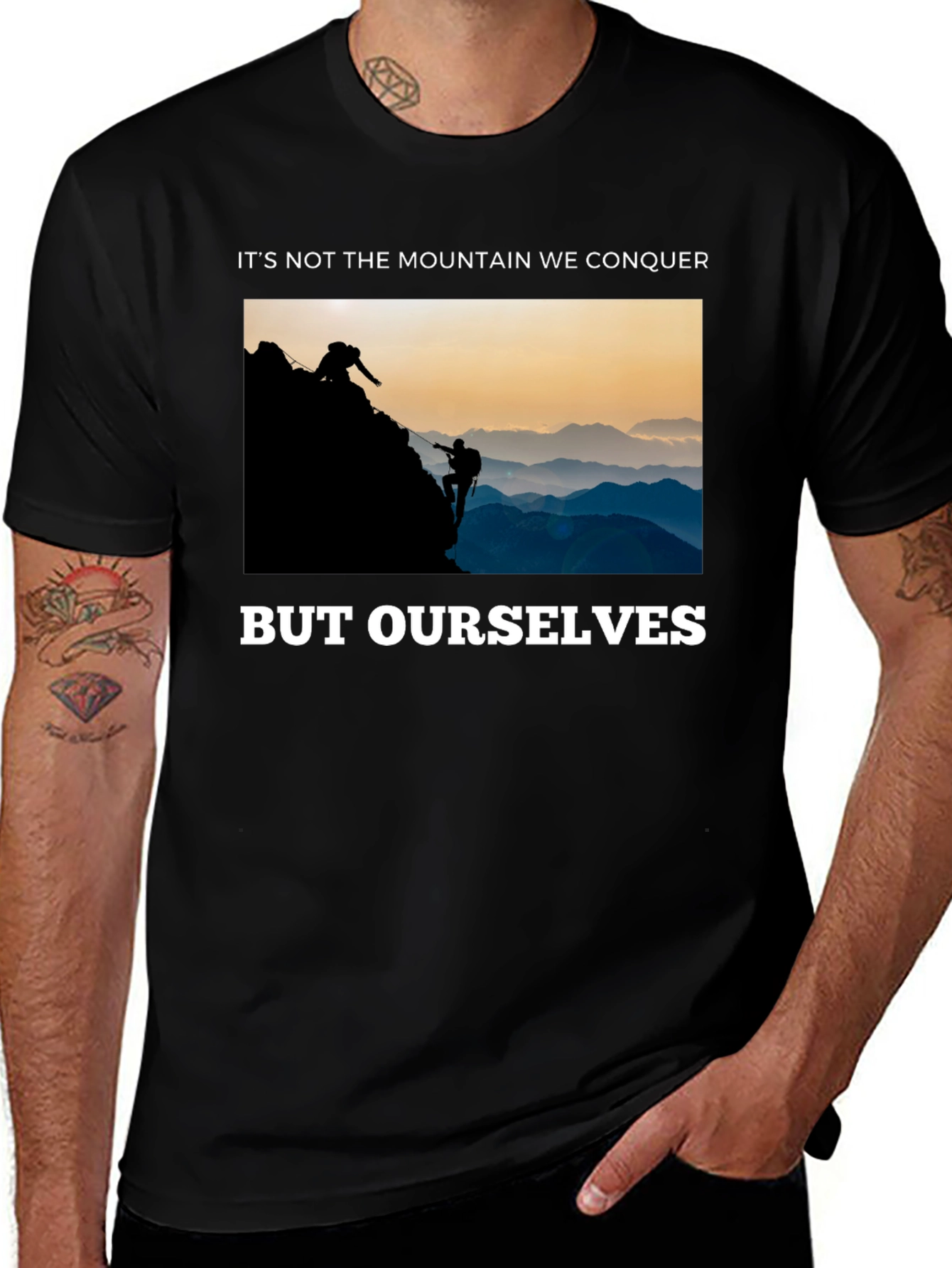 Variant 16 of Conquer Yourself Mountain Climber Graphic Tee