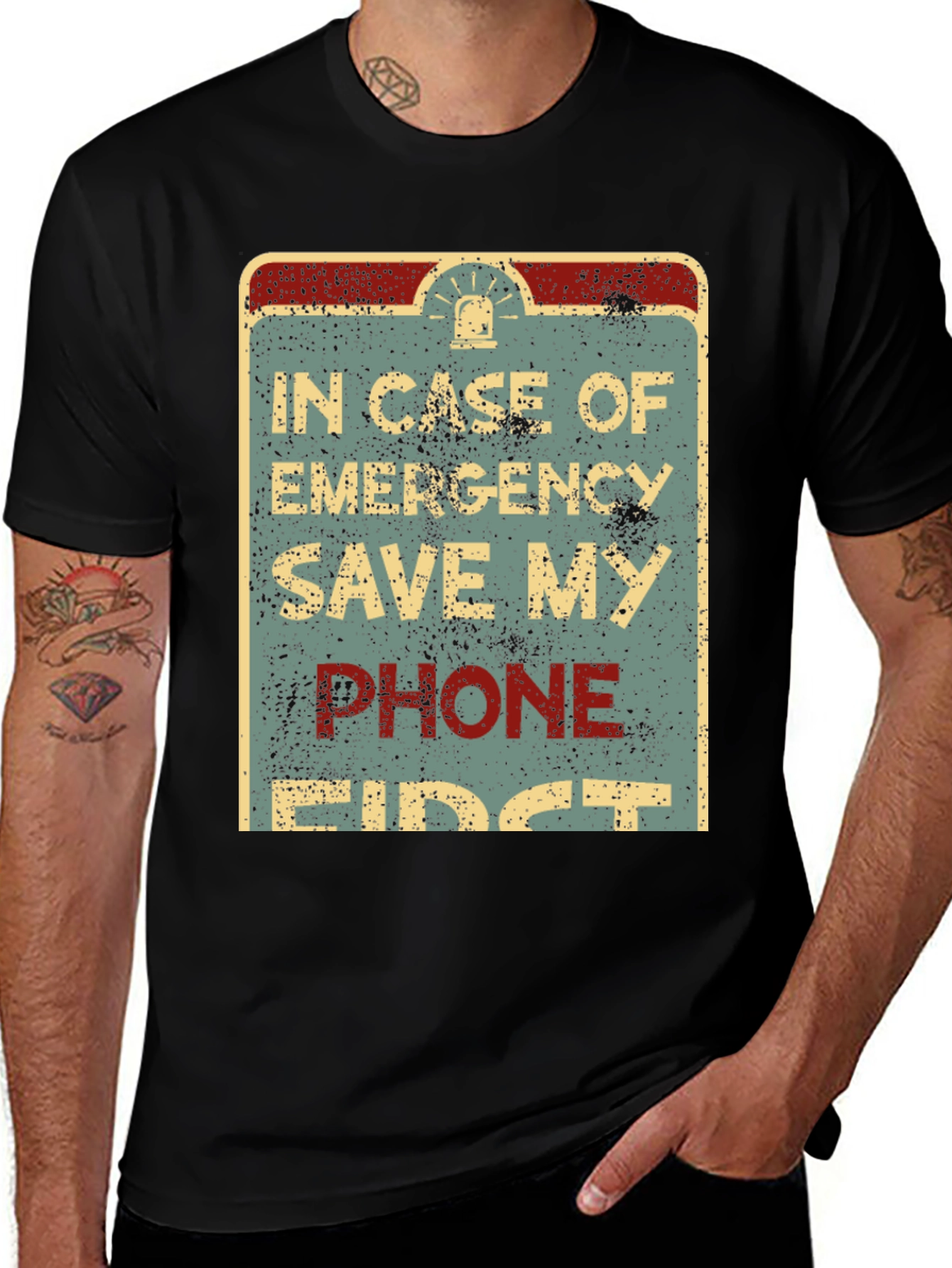 Variant 20 of Save My Phone First T-Shirt - Emergency Apparel