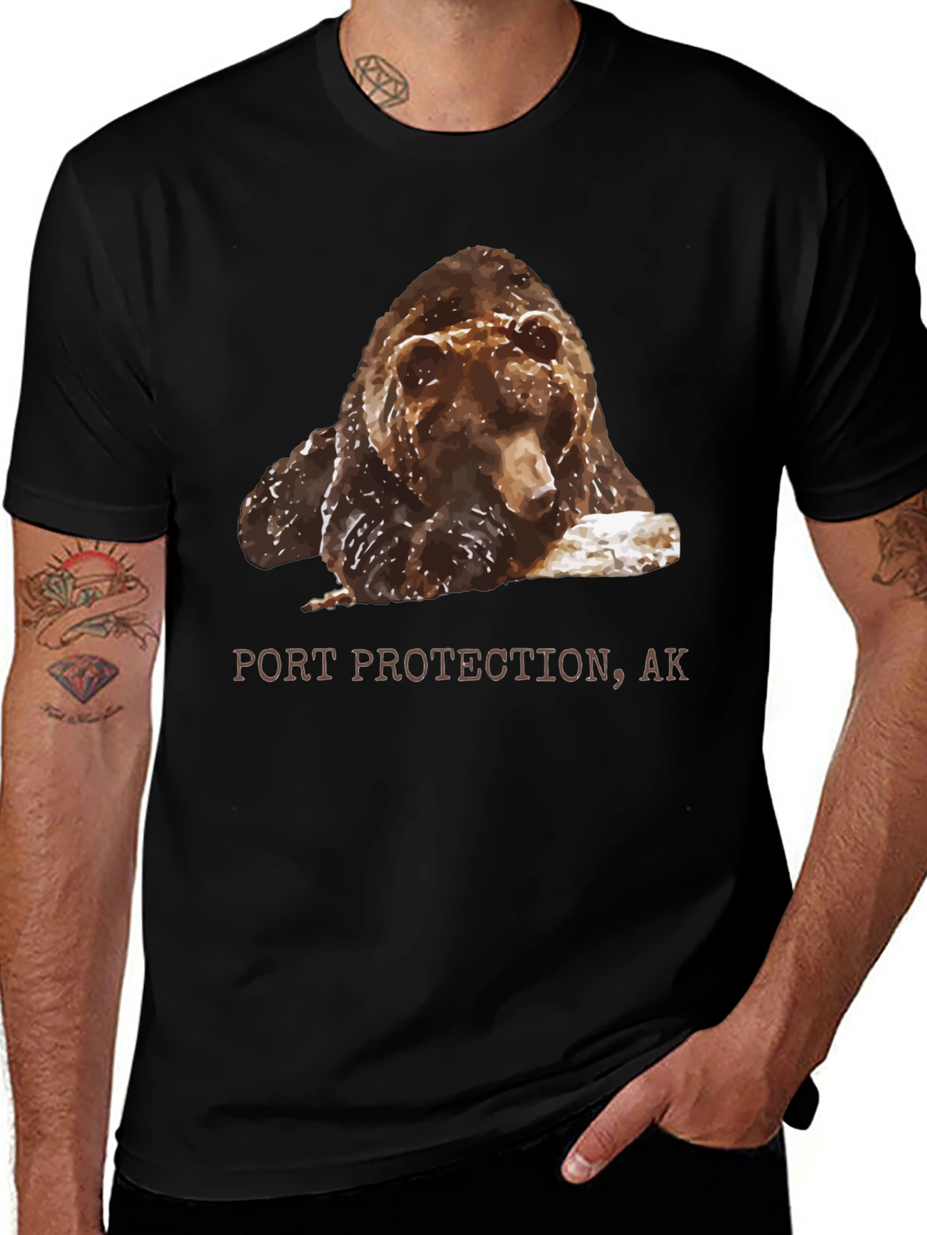 Variant 10 of Port Protection, AK Bear Graphic T-Shirt