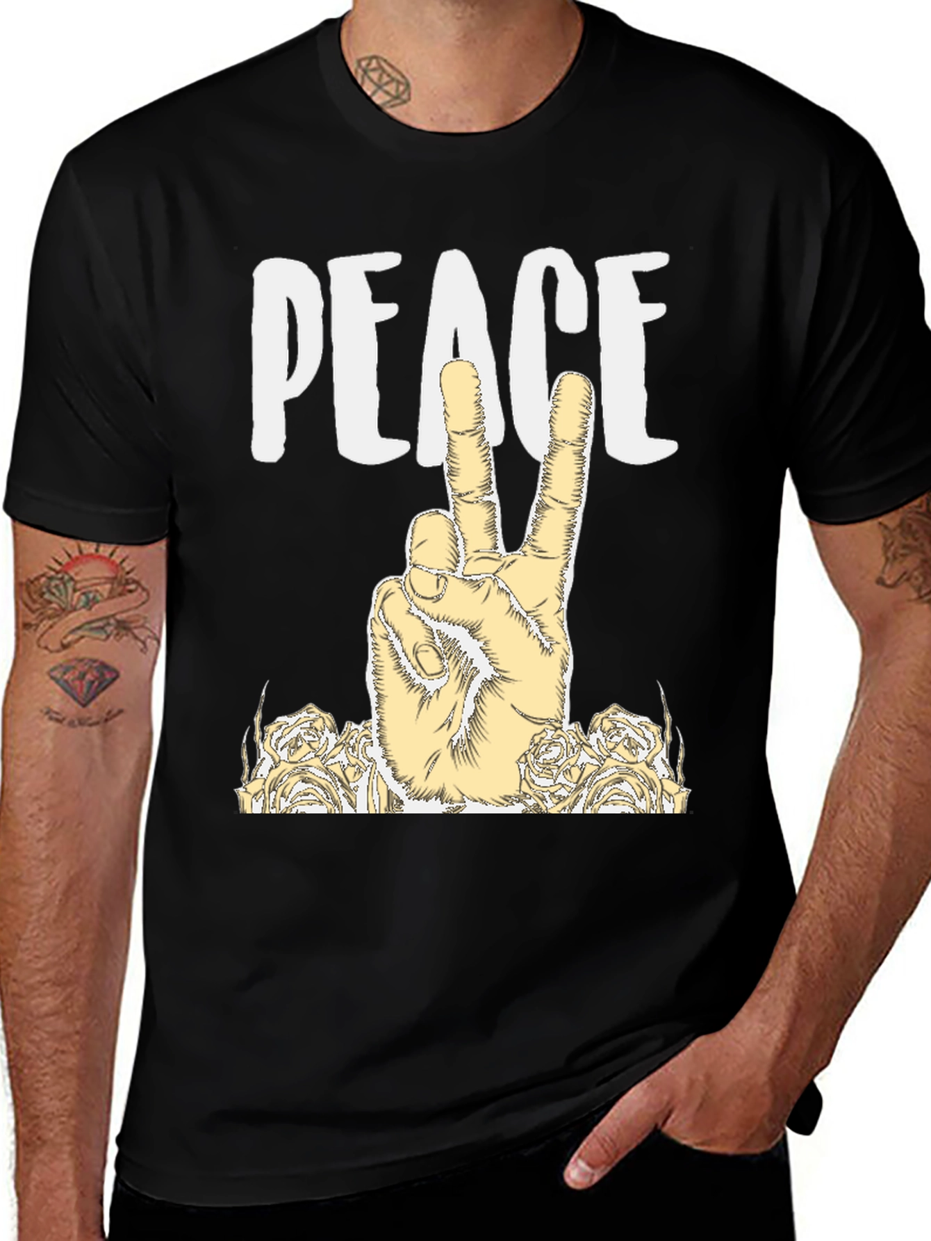 Variant 13 of Peace Sign T-Shirt - Positive Vibes Graphic Tee