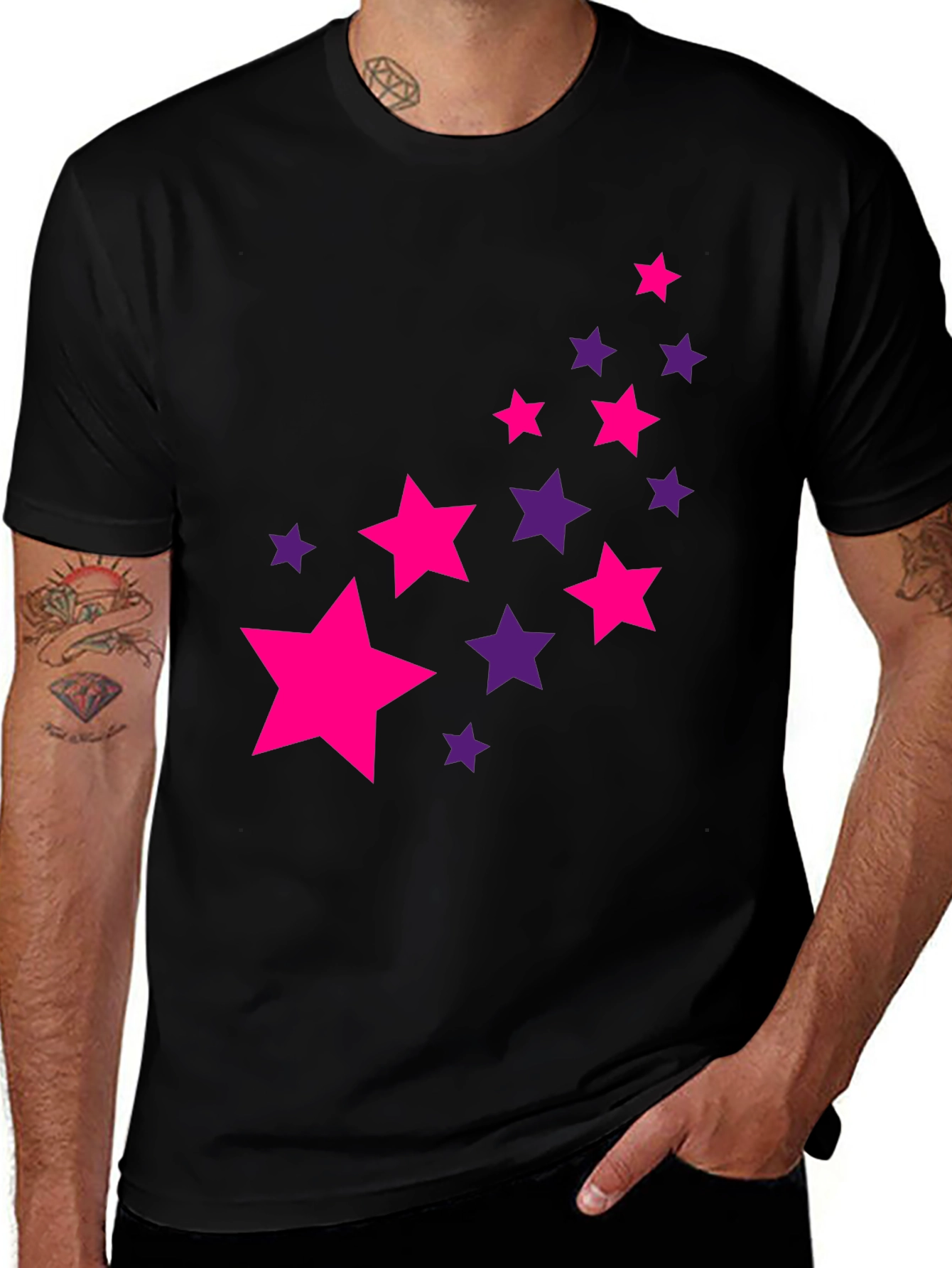 Variant 16 of Stylish Starry Black Tee
