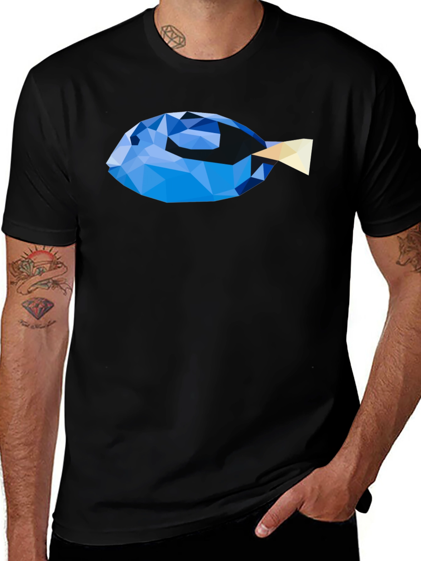 Variant 24 of Geometric Fish Graphic T-Shirt - Modern Art Tee