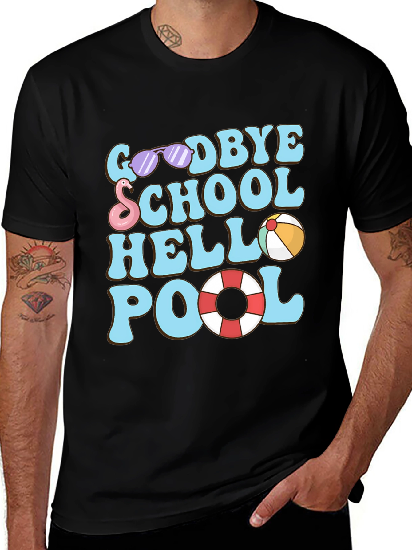 Variant 7 of Goodbye School Hello Pool Graphic T-Shirt