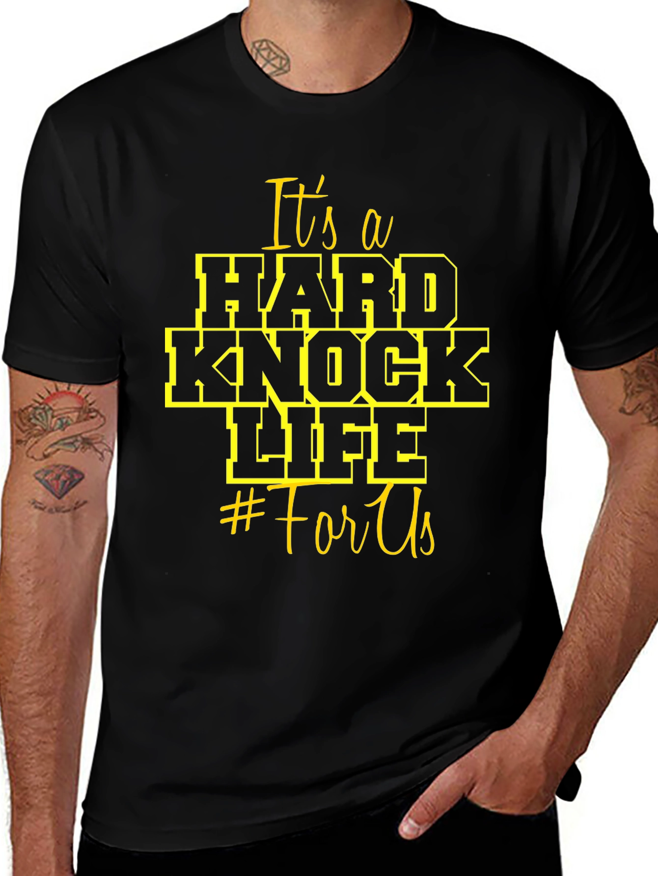 Variant 12 of It's a Hard Knock Life Black Graphic Tee
